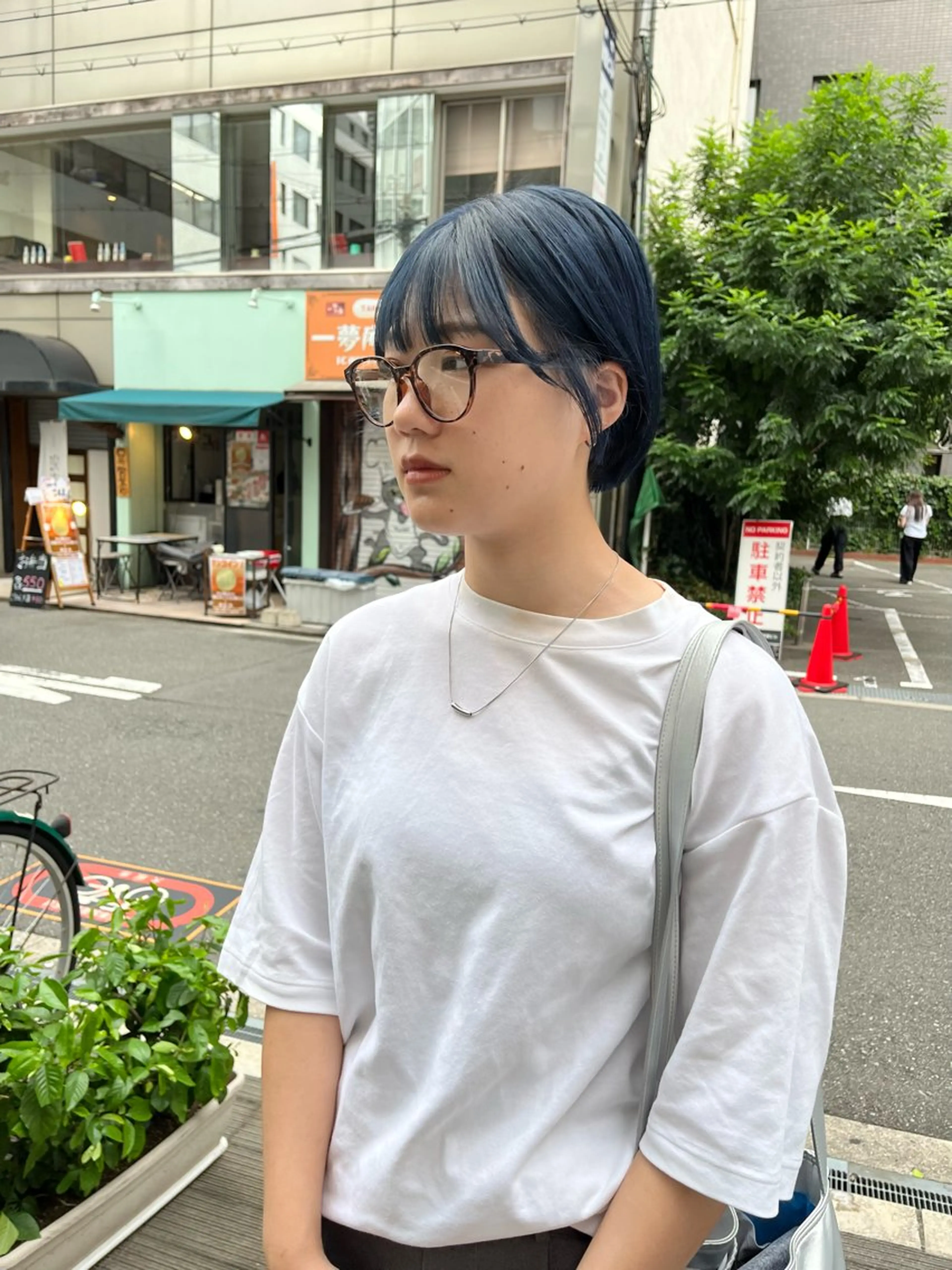 ショート カラー ショートボブ 黒髪 ブルーカラー ブルーブラック ダブルカラー カット ヘアカラー ショート/パーマ/ カラー/FUKOのヘアスタイル