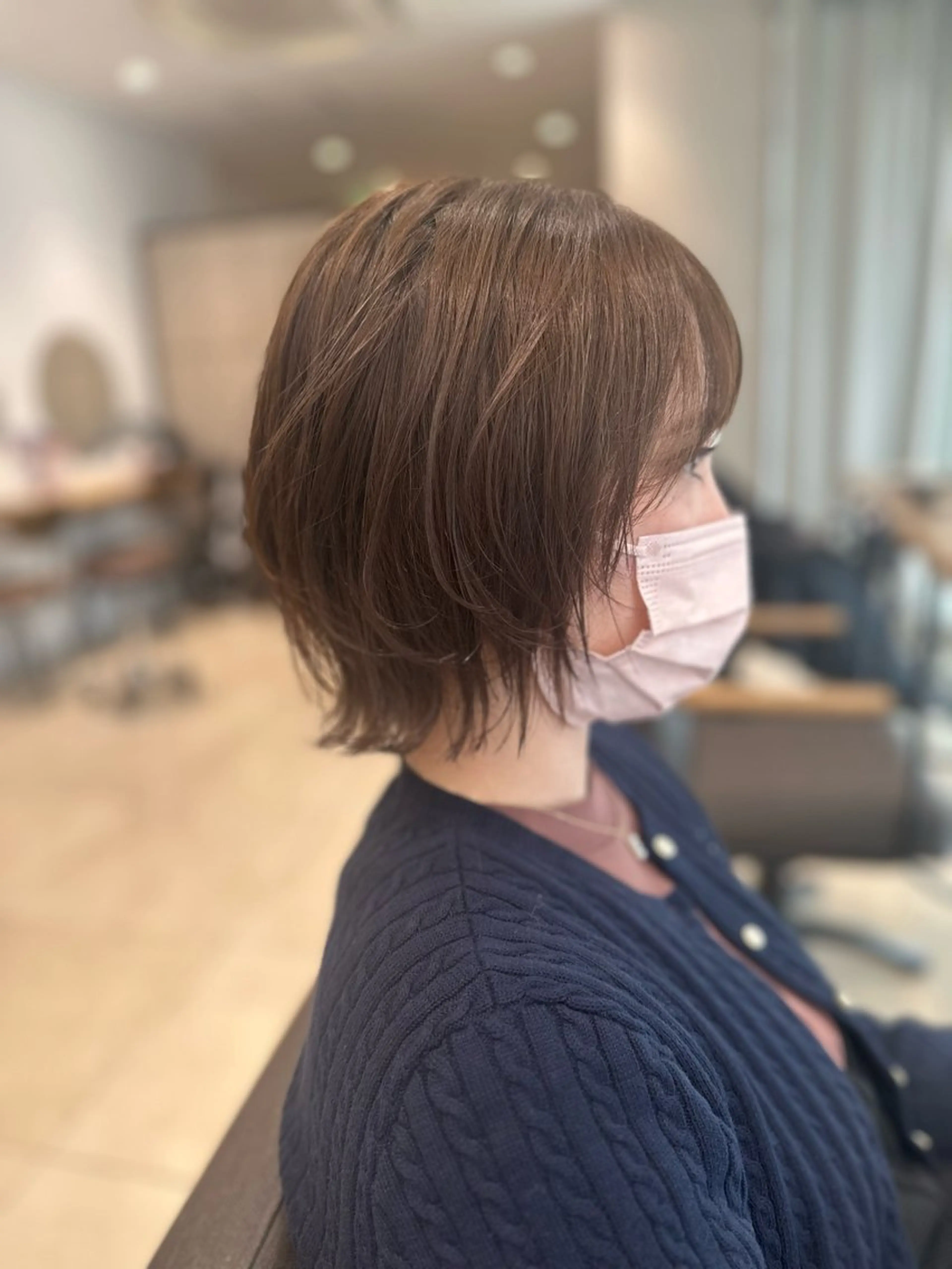 ショート カラー パーマ ヘアアレンジ ボブ レイヤーカット VIVIE【ヴィヴィ】所属・髪質改善/韓国風 レイヤー/田村祐樹のヘアスタイル