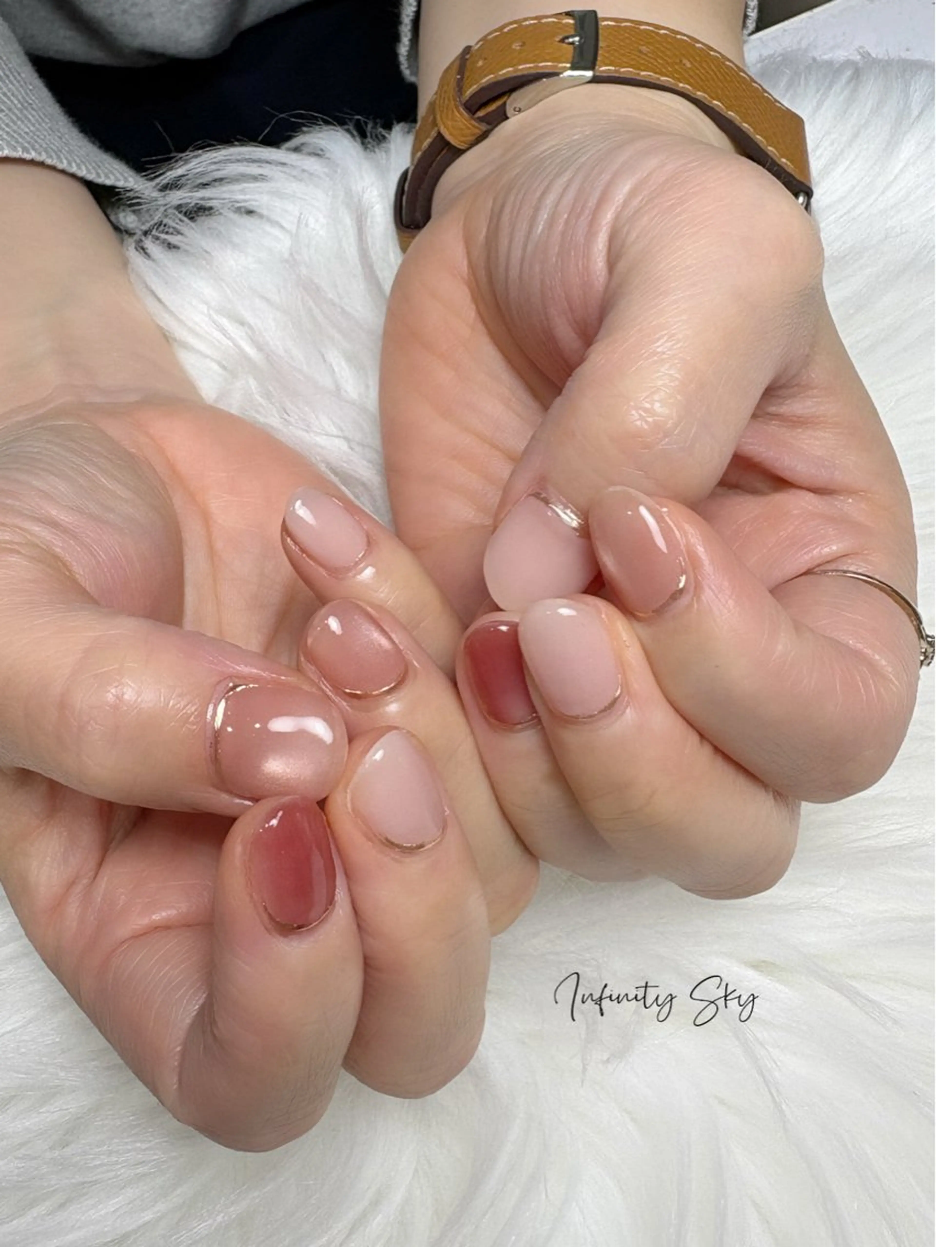 ネイル マグネットネイル ピンク infinity skyのネイルデザイン