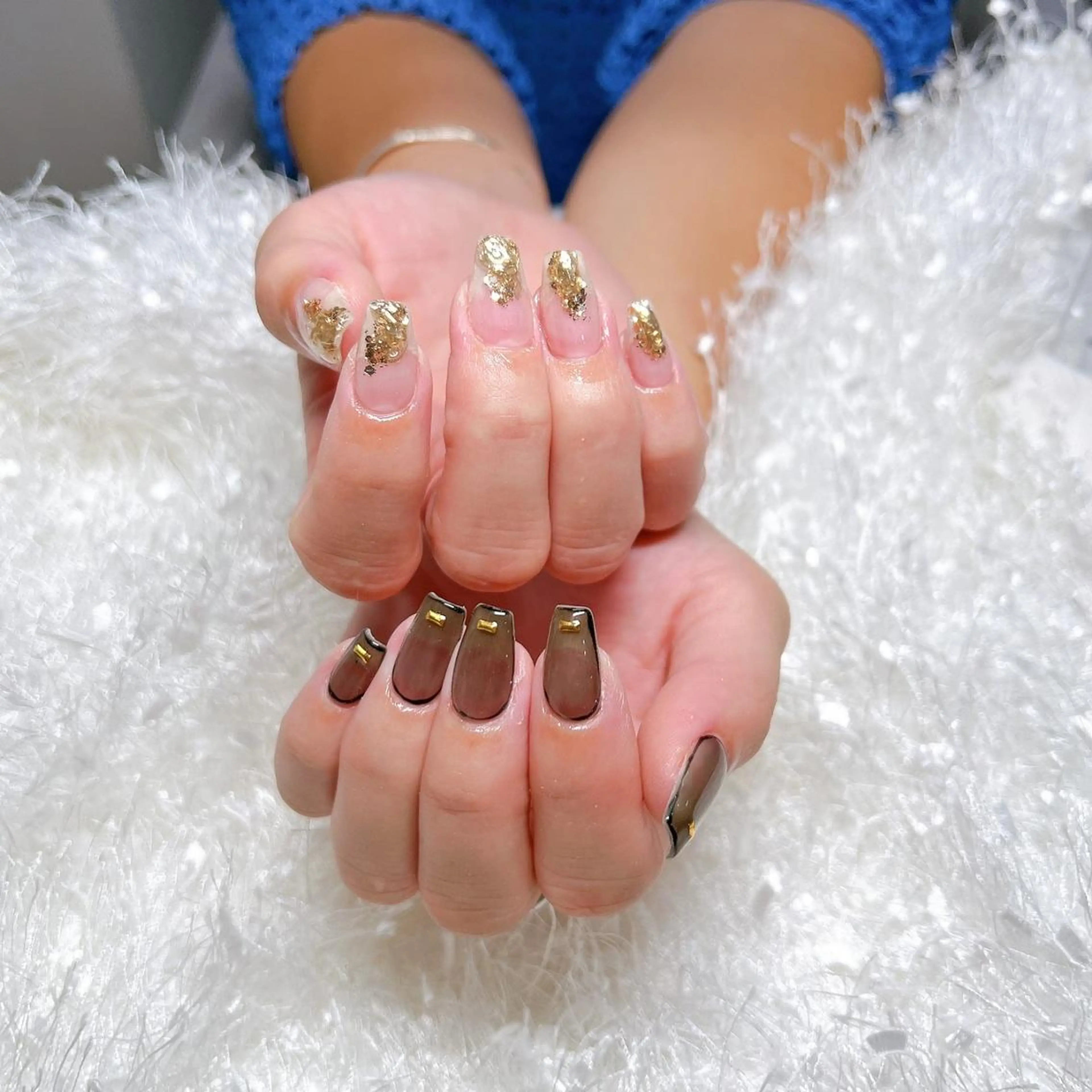 ネイル 長さ出し フレンチネイル ジェルネイル グラデーション 韓国ネイル ハンドネイル Nail&eye Belire 新宿のネイルデザイン