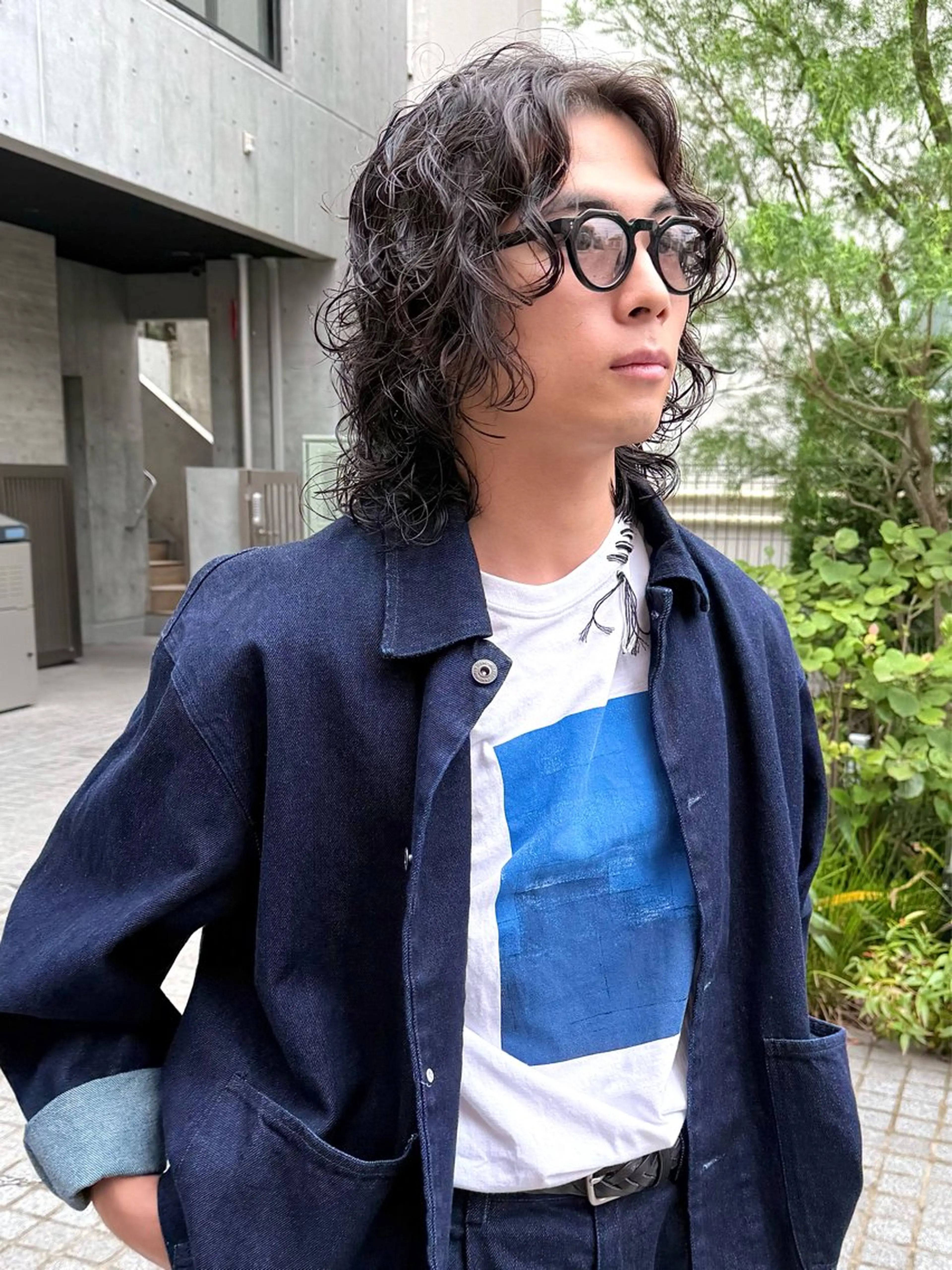 パーマ メンズ メンズパーマ メンズウルフカット ウルフカット カット パーマ トリートメント パーマ/透明感カラー /ボブ/吉田一生のヘアスタイル