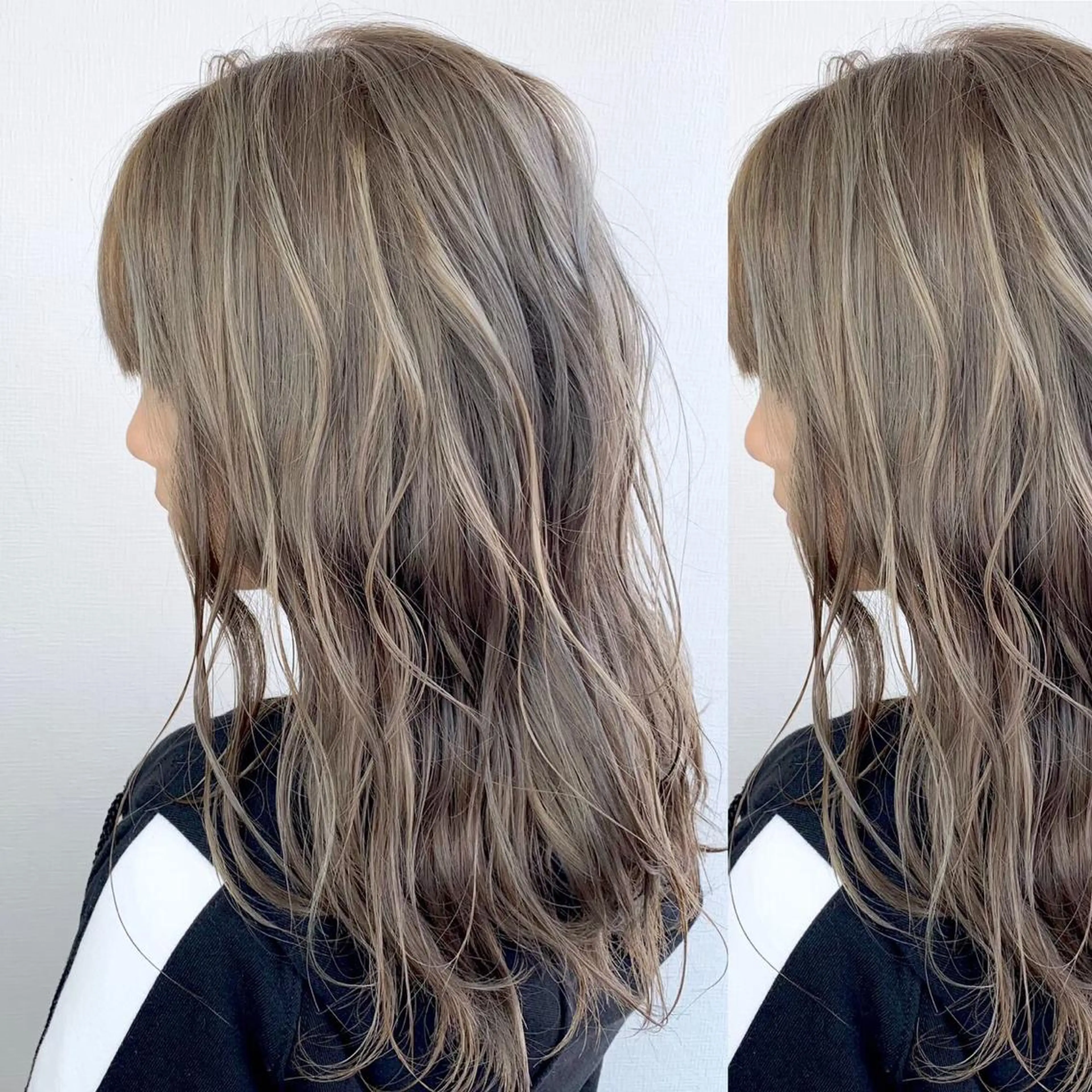 ミディアム カラー カット トリートメント JuNブリーチに 縮毛矯正するプロのヘアスタイル