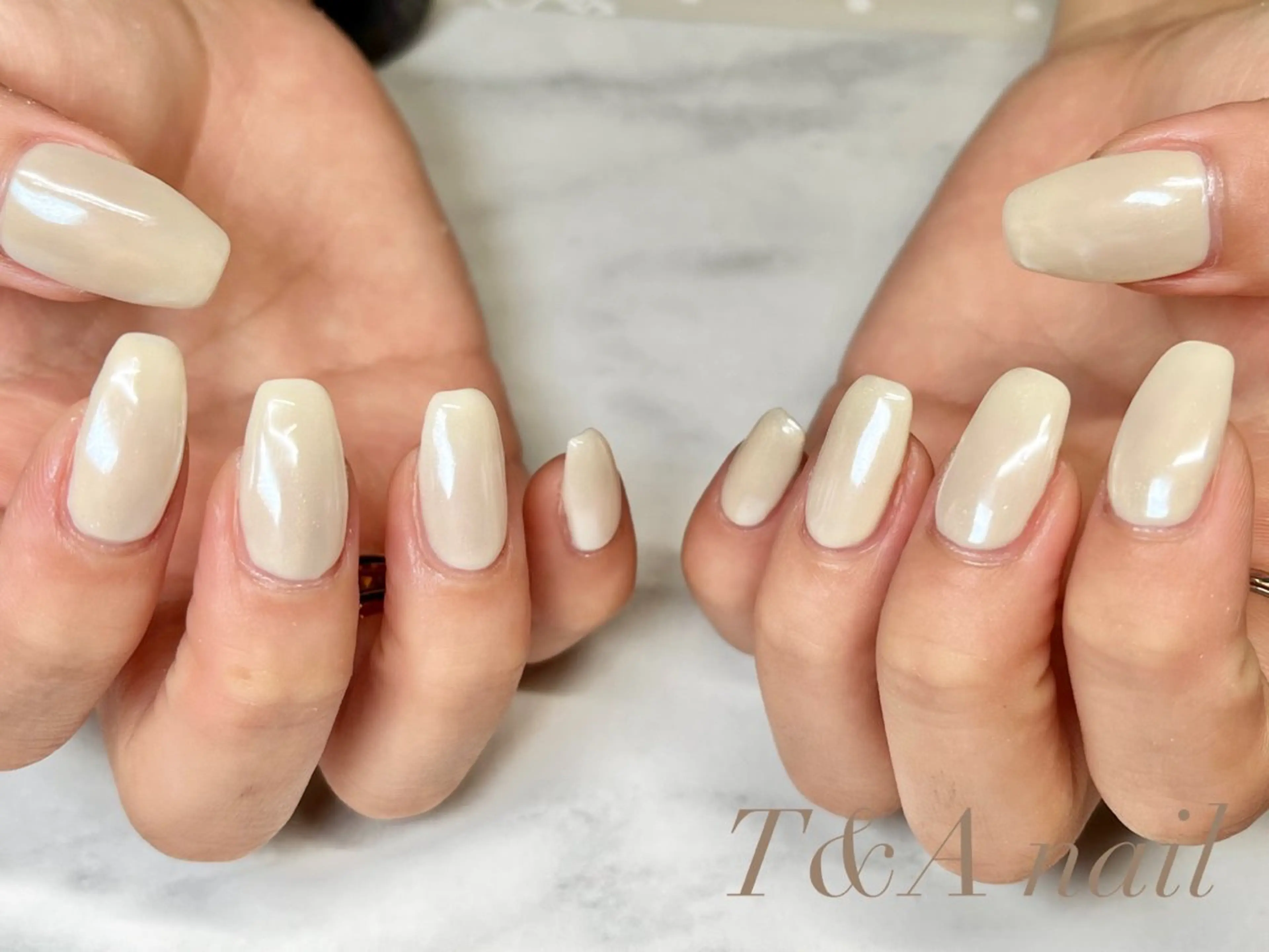 ネイル 長さ出し ジェルネイル ニュアンスネイル ワンカラーネイル スカルプネイル ハンドネイル T&A nailのネイルデザイン