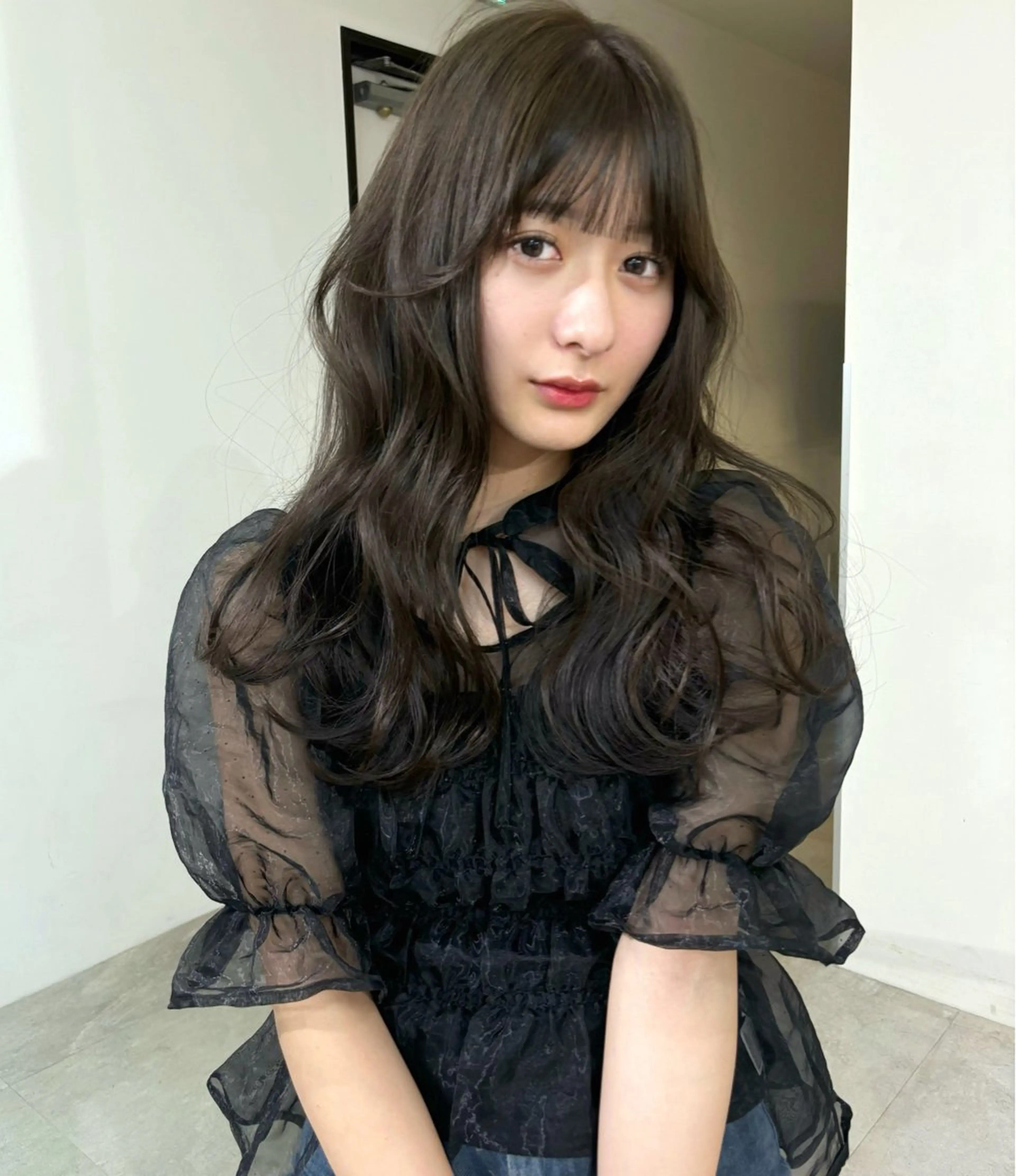 ロング カラー ベージュカラー ブリーチ 透明感カラー ダブルカラー ブリーチなしカラー カット ヘアカラー mizuki/ピンク ベージュ.レイヤーのヘアスタイル