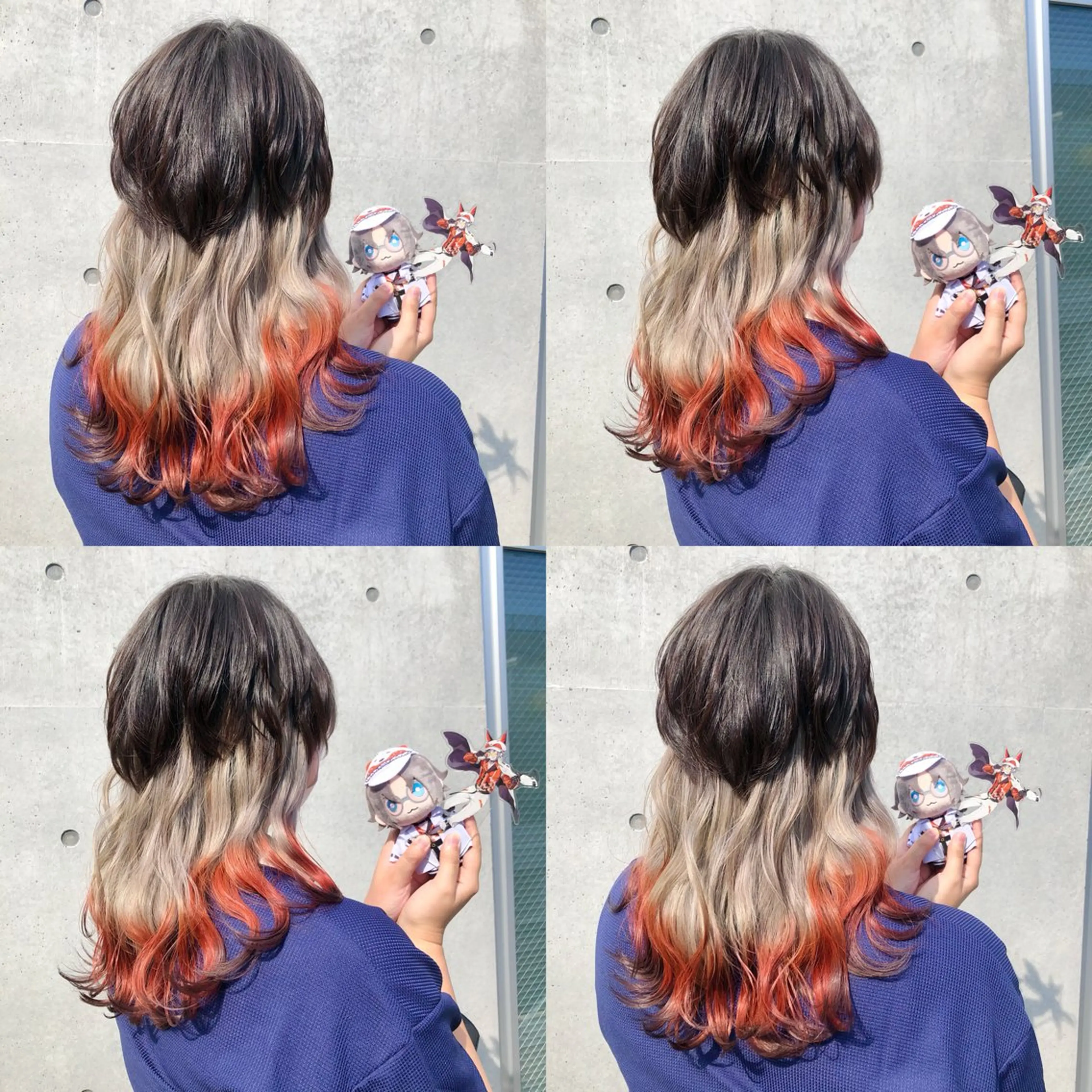 セミロング カラー ブリーチ 狐カラー グラデーションカラー 縮毛矯正 推しカラー✨ オタク美容師ユウカのヘアスタイル