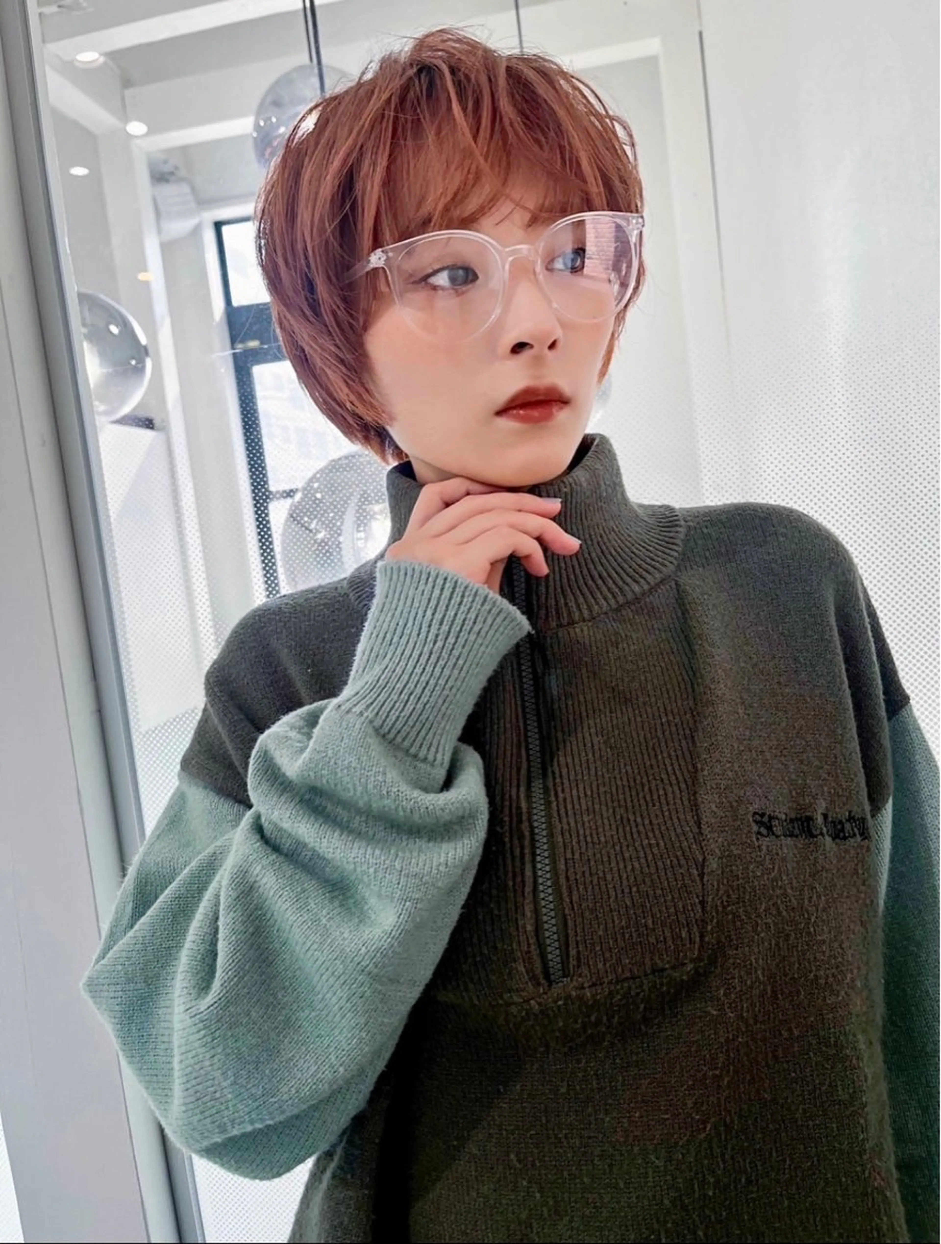 ショート カラー rinaブリーチなし 透明感カラーのヘアスタイル