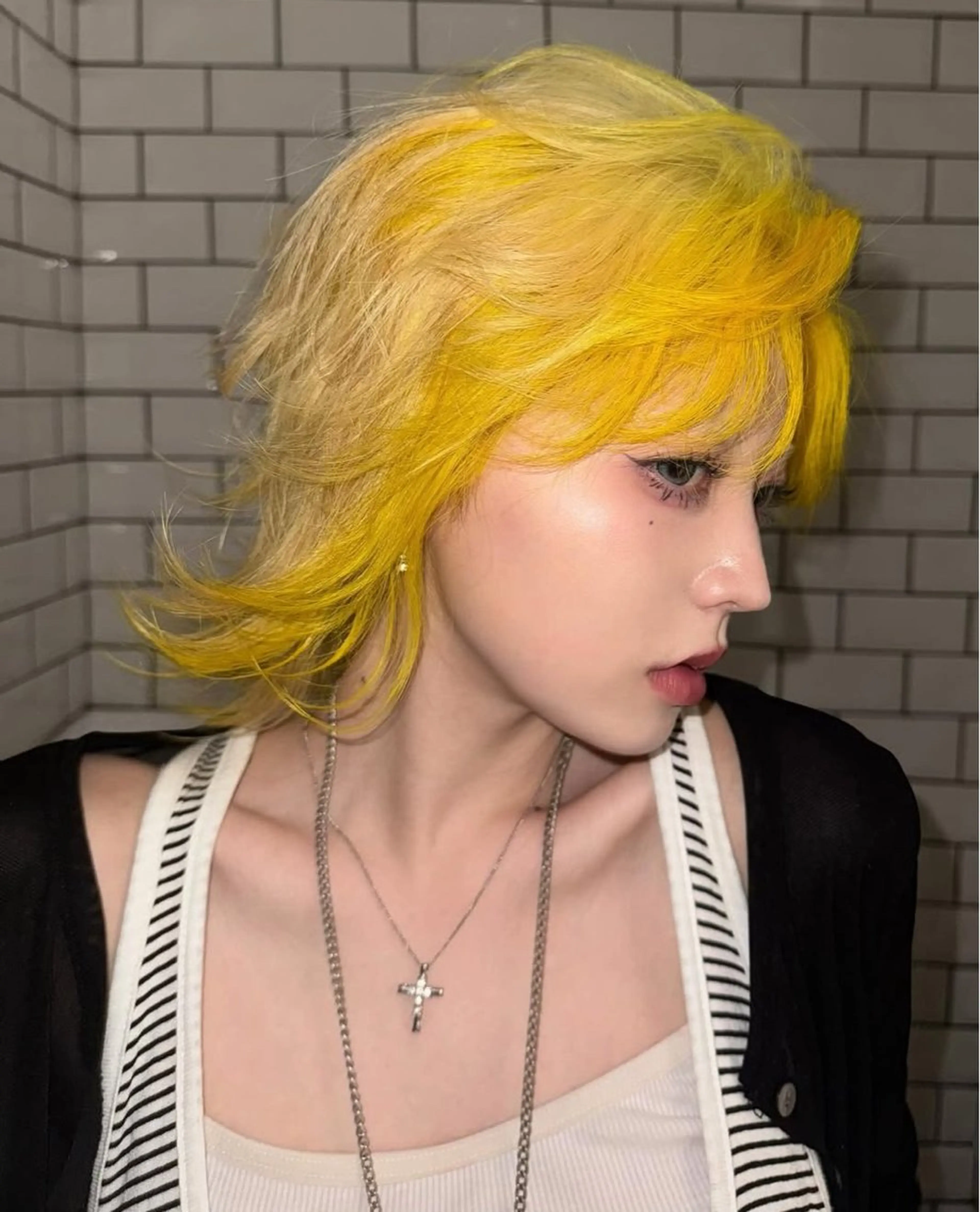 ミディアム カラー 韓国ヘア/ハイトーン RYUSEIのヘアスタイル