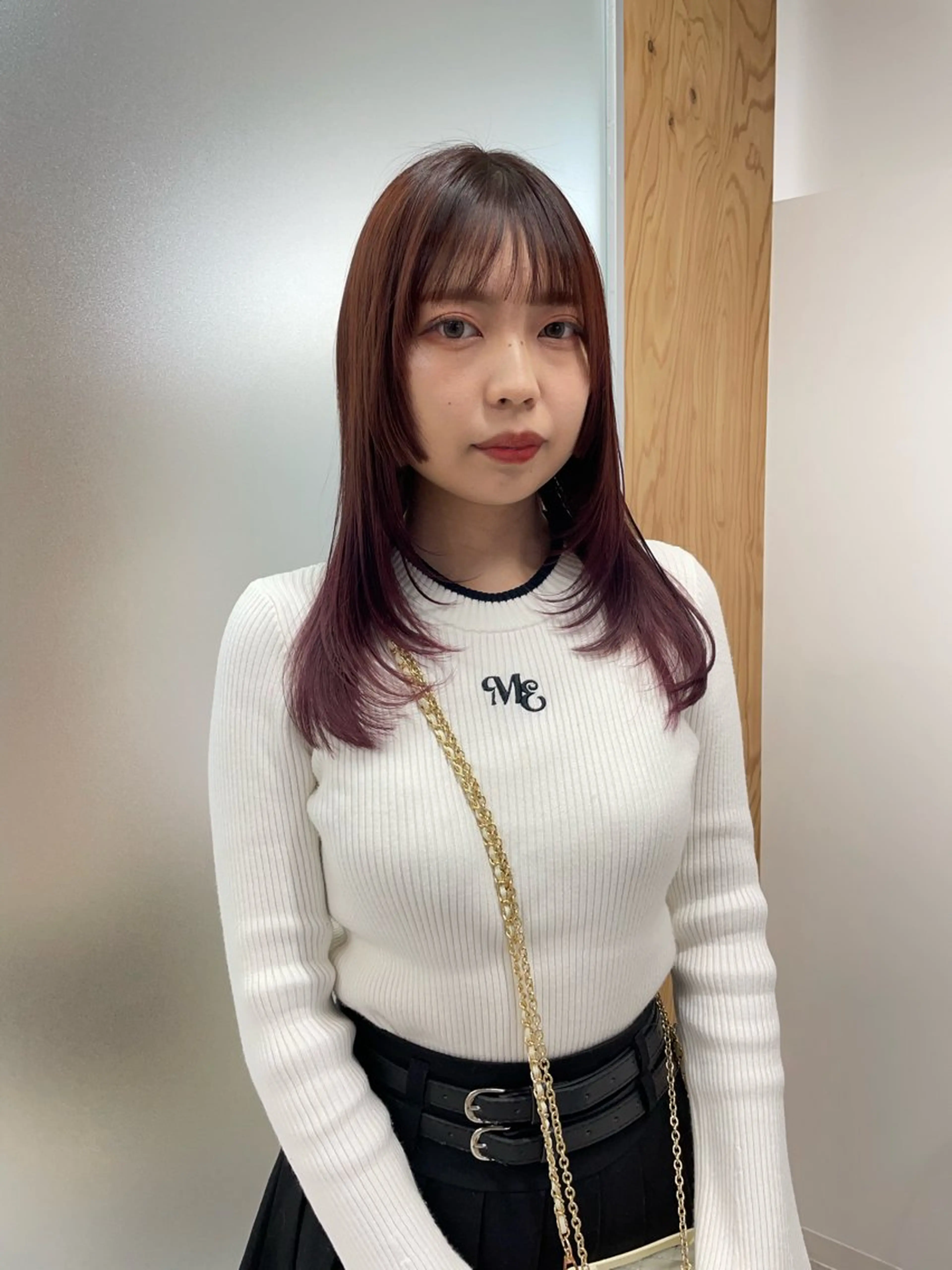 ロング カラー 顔周りカット レイヤーカット スズキ シオリのヘアスタイル