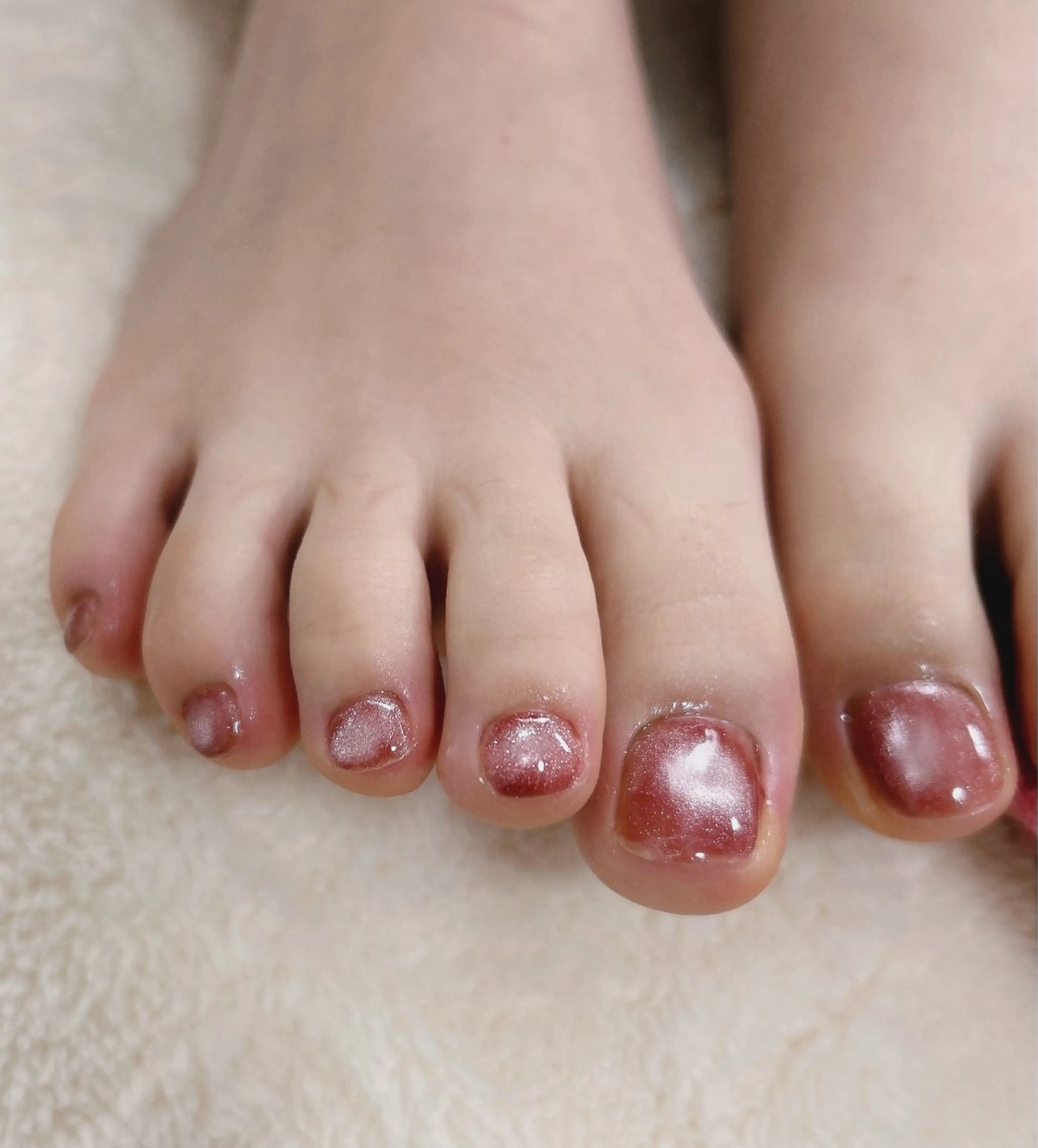 ネイル フットネイル キラキラネイル マグネットネイル Chan nailsのネイルデザイン