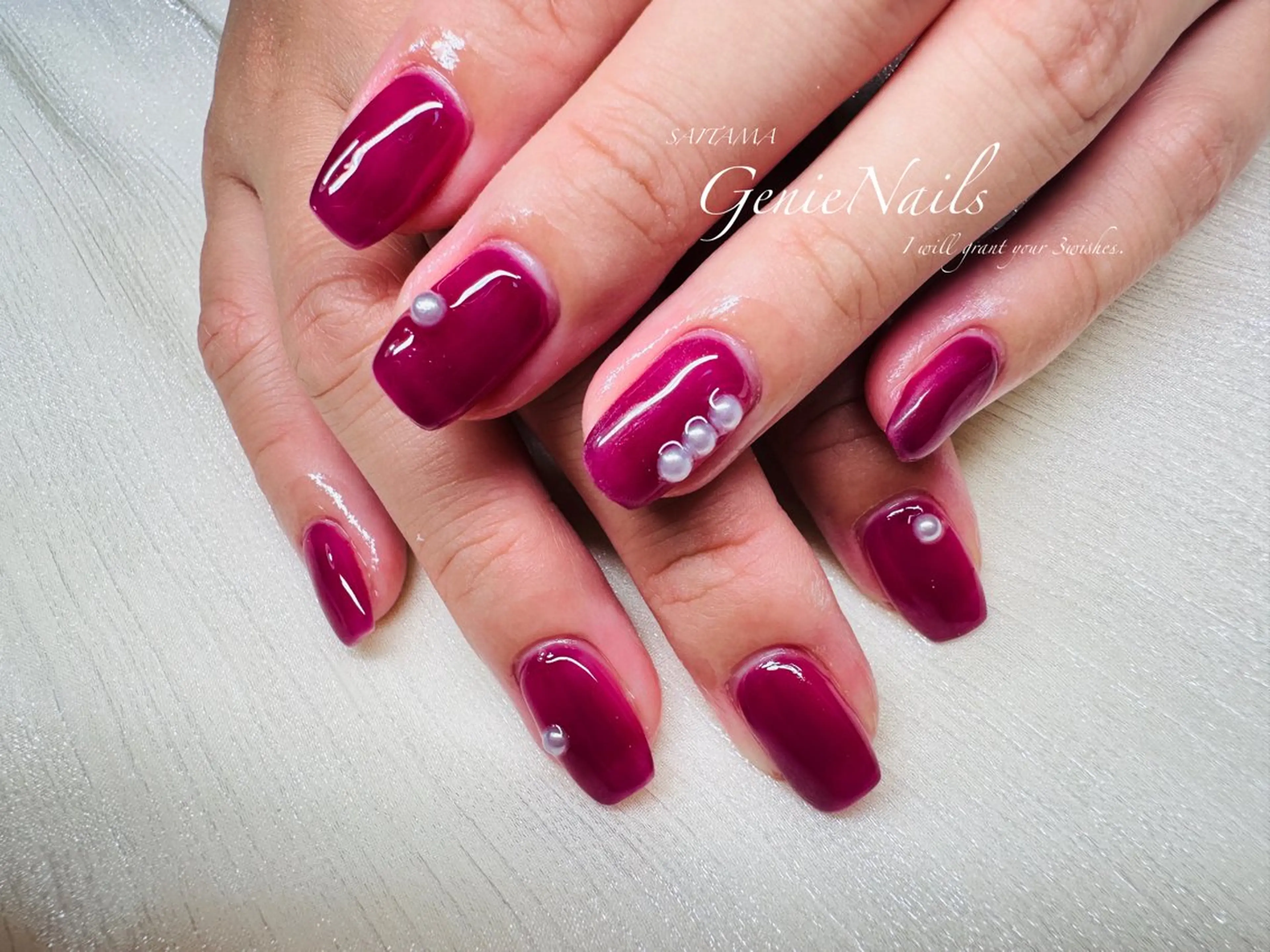 メンズ ネイル アートネイル 長さ出し 氷ネイル・うるうるネイル ロングネイル 持ち込み Genie Nailsのネイルデザイン