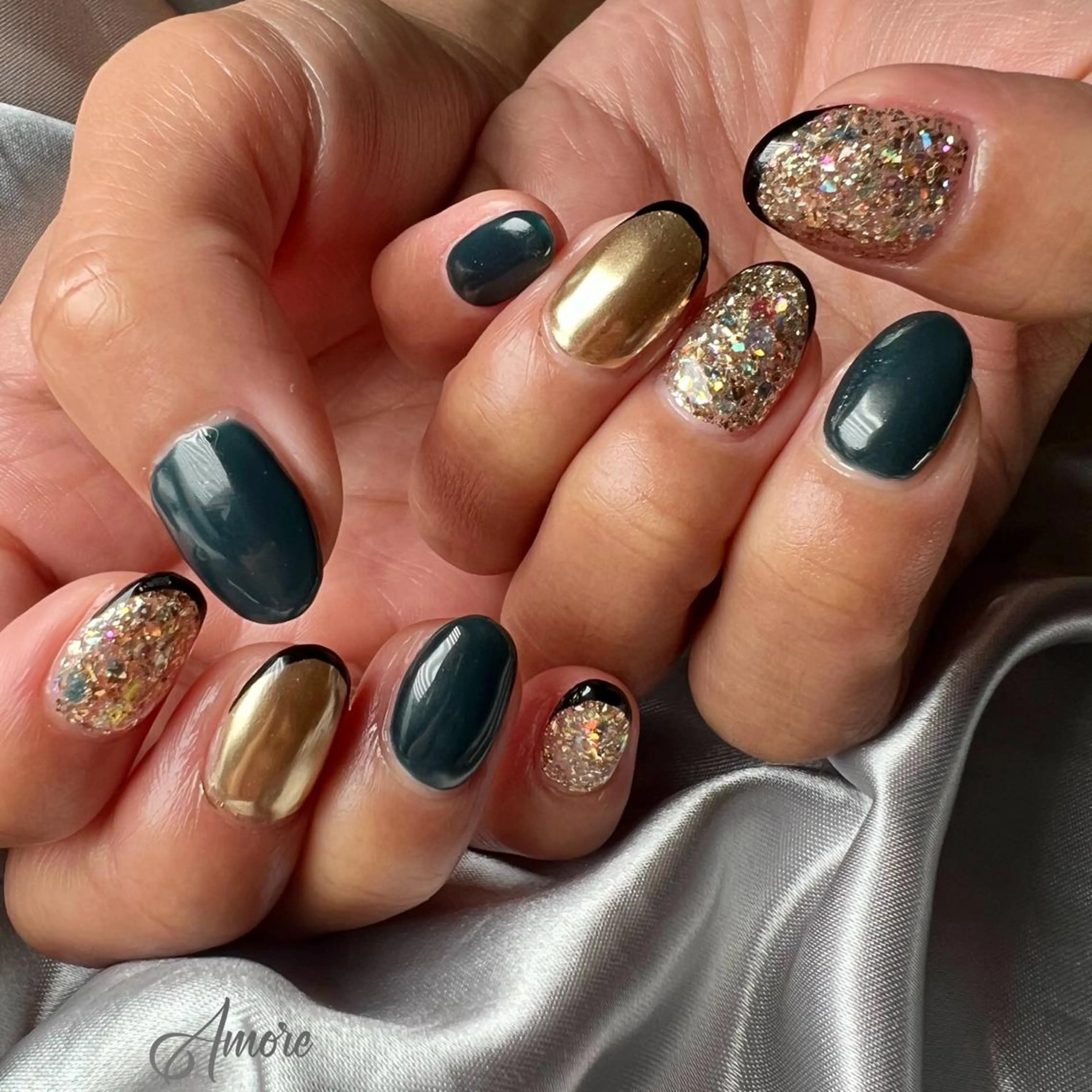 ネイル ジェルネイル ミラーネイル オフィスネイル パラジェル You kyehwaのネイルデザイン