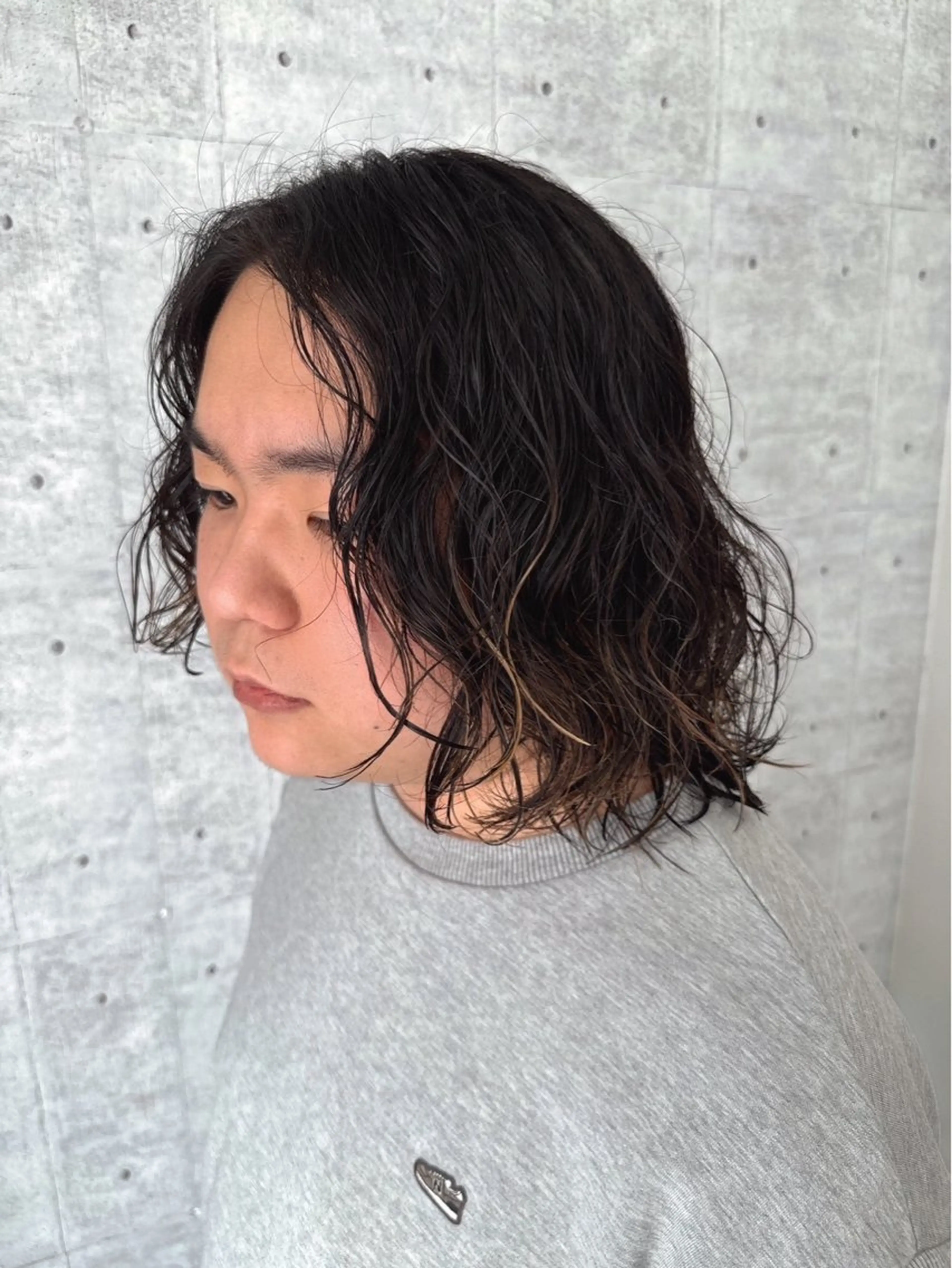 ミディアム パーマ メンズ メンズパーマ/ ハイトーン/Runoのヘアスタイル