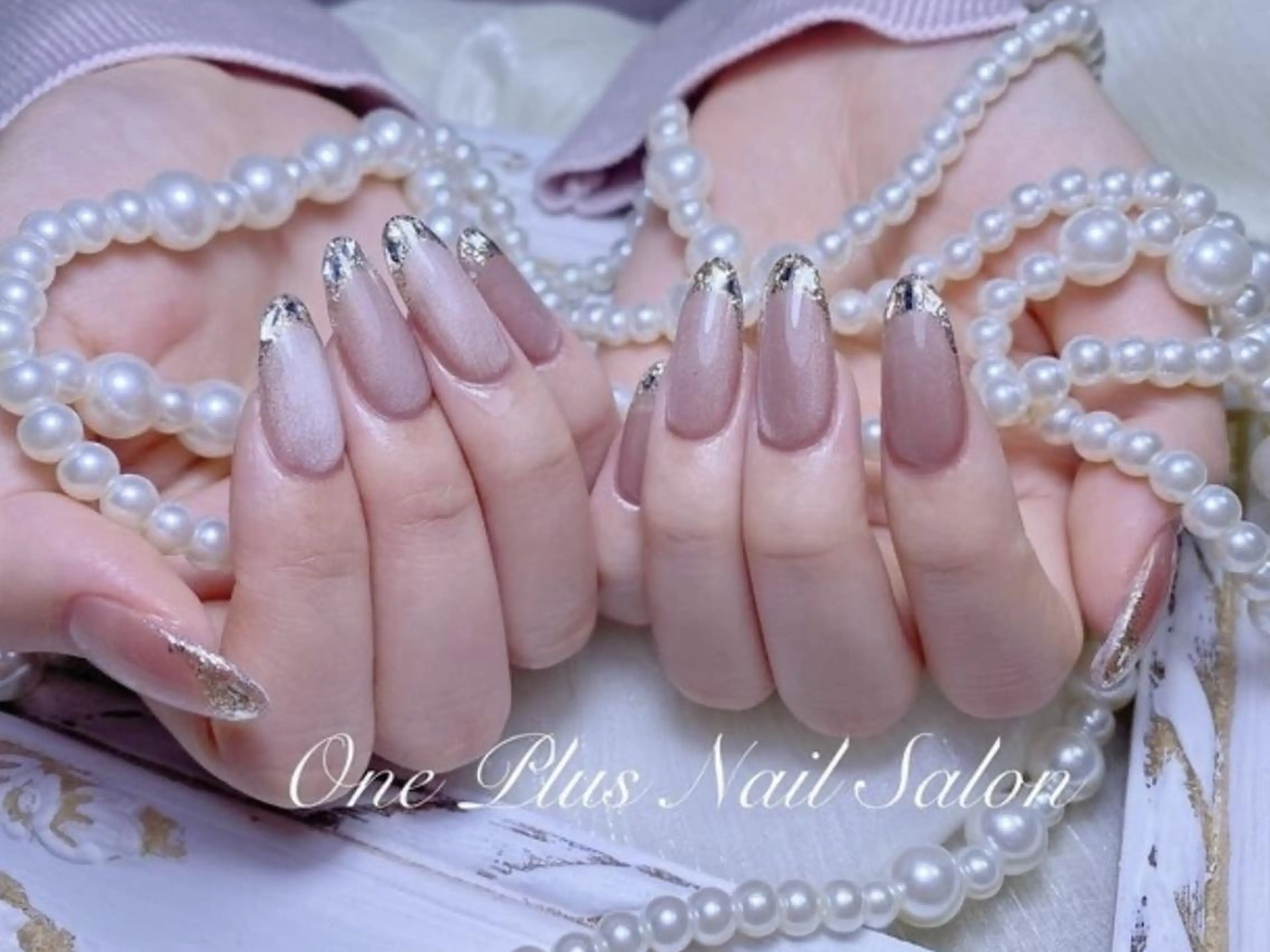 【チップスカルプ】キラキラ綺麗めガラスフレンチ★12980の写真