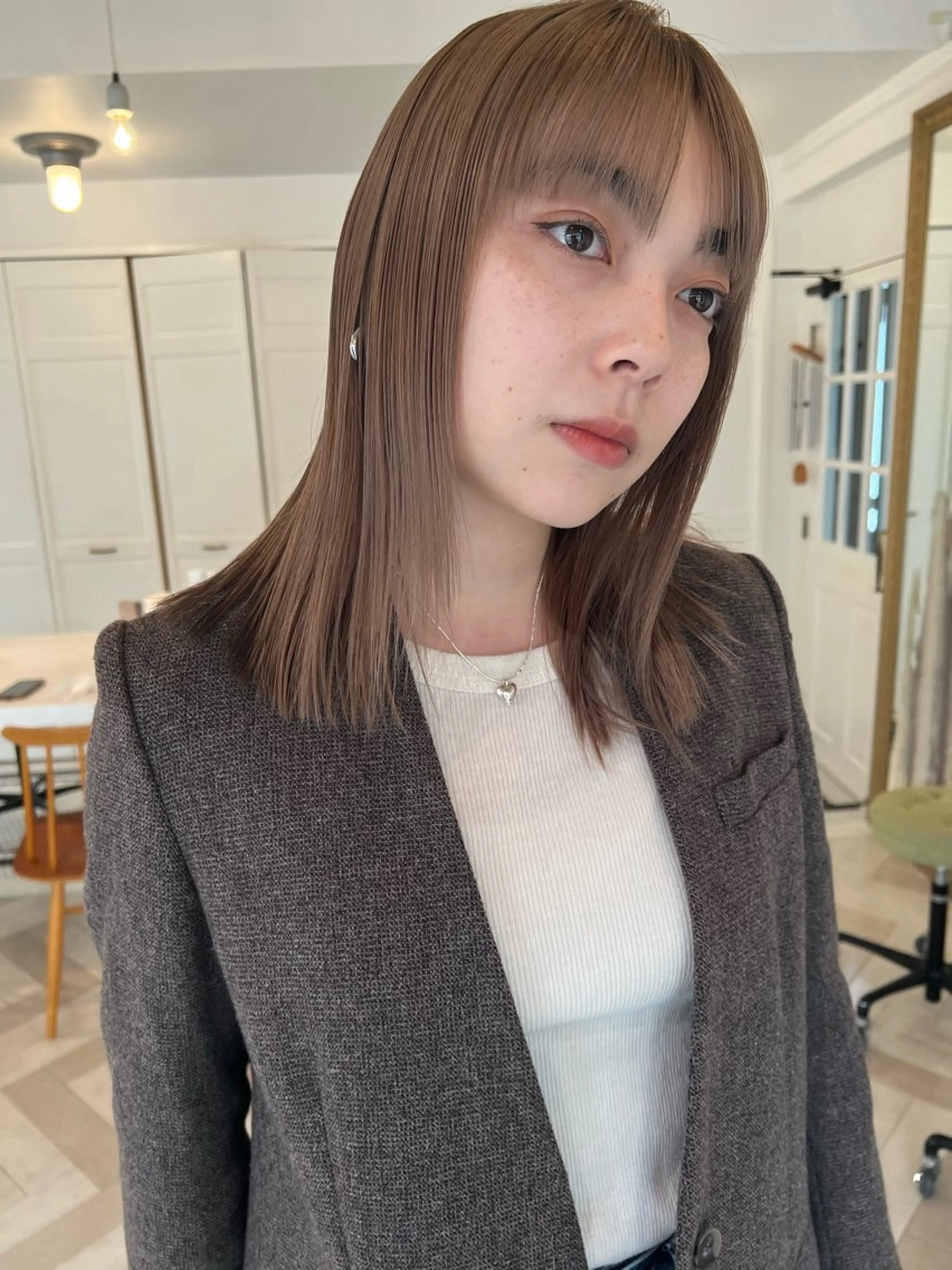 カラー ヘアカラー ブリーチカラー🎀 韓国風/寺門美優のヘアスタイル