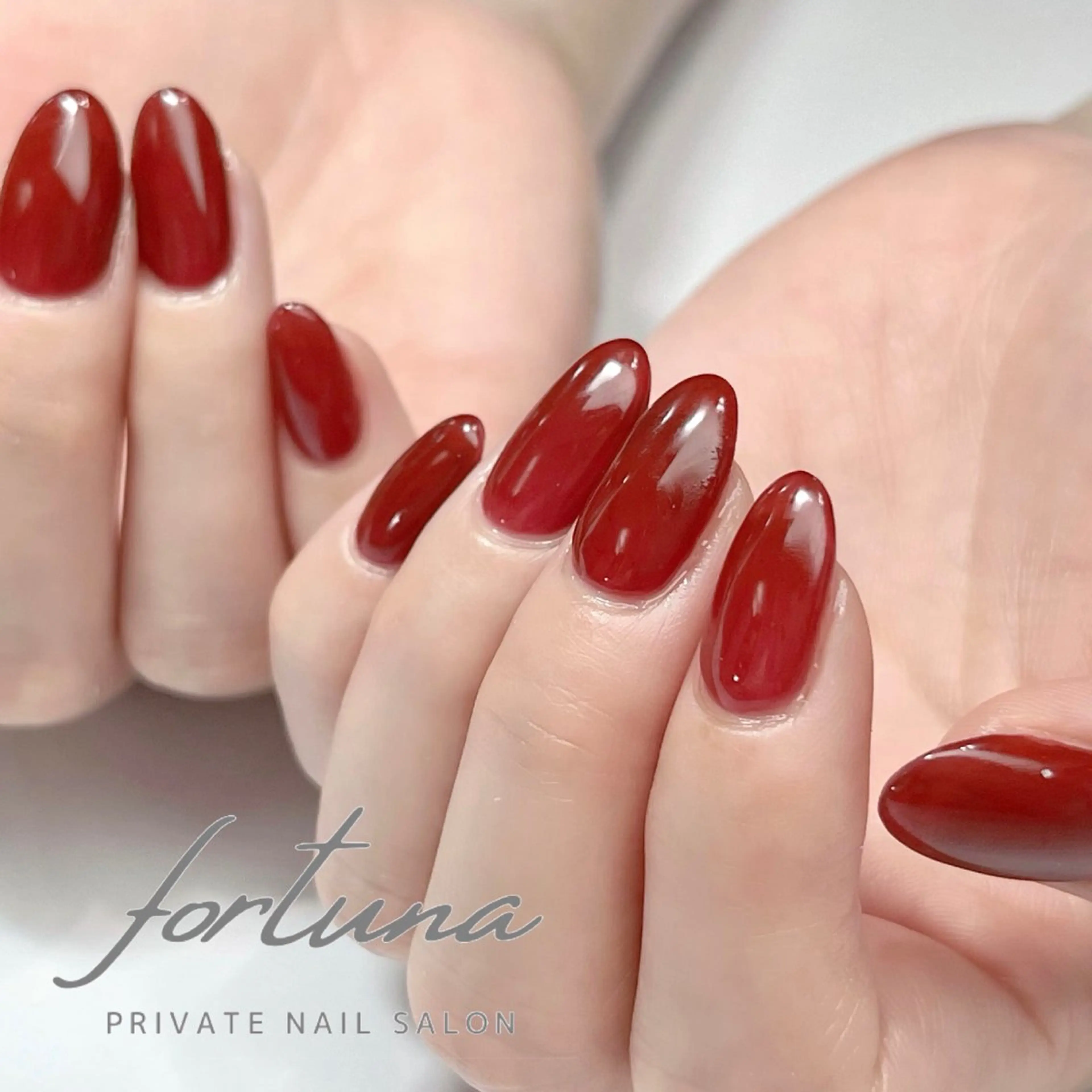 ネイル ワンカラーネイル 赤色 fortuna 武藤裕美のネイルデザイン