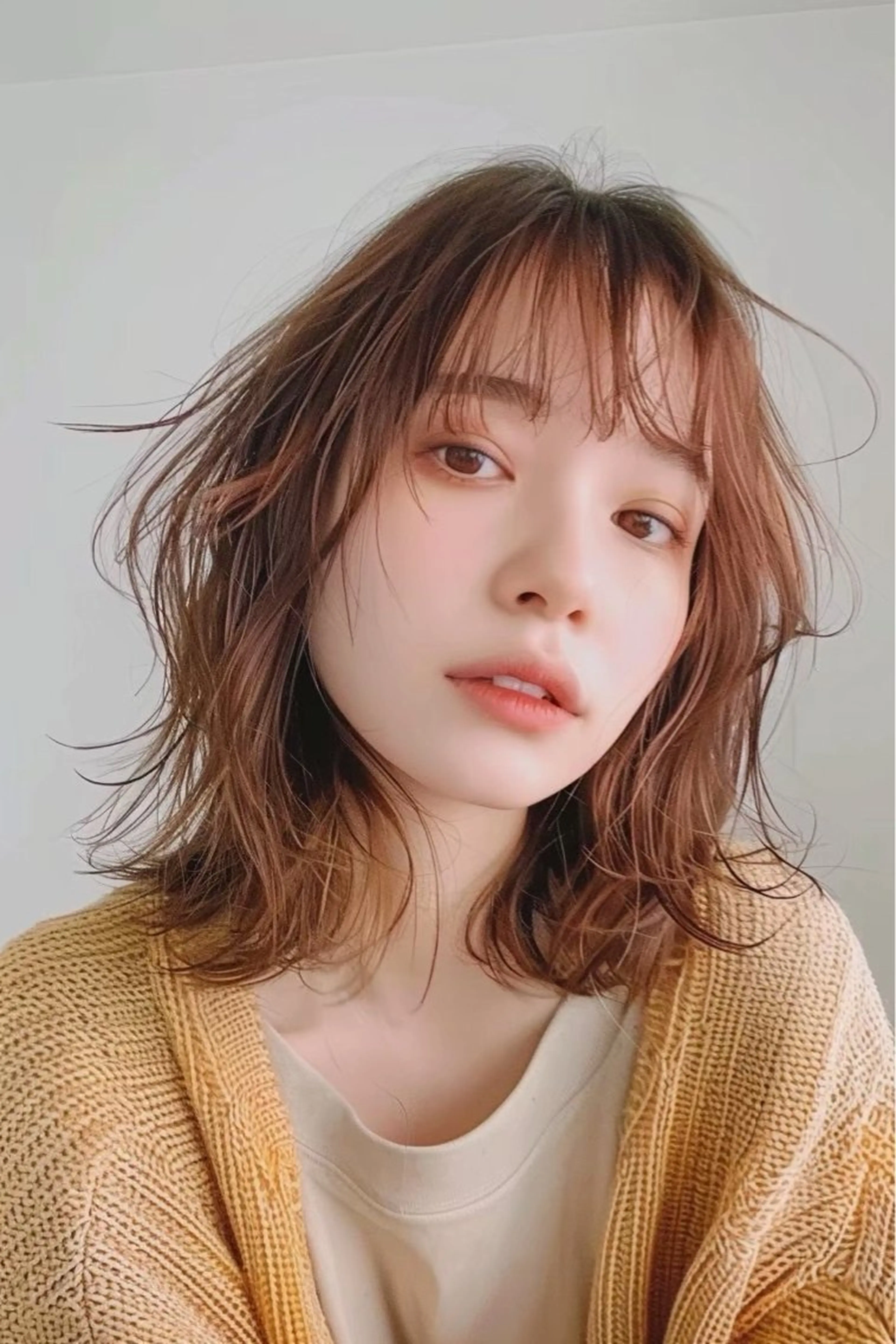 ミディアム カラー カット ヘアカラー トリートメント 学割クーポンあり/ 透け感カラーYUTOのヘアスタイル