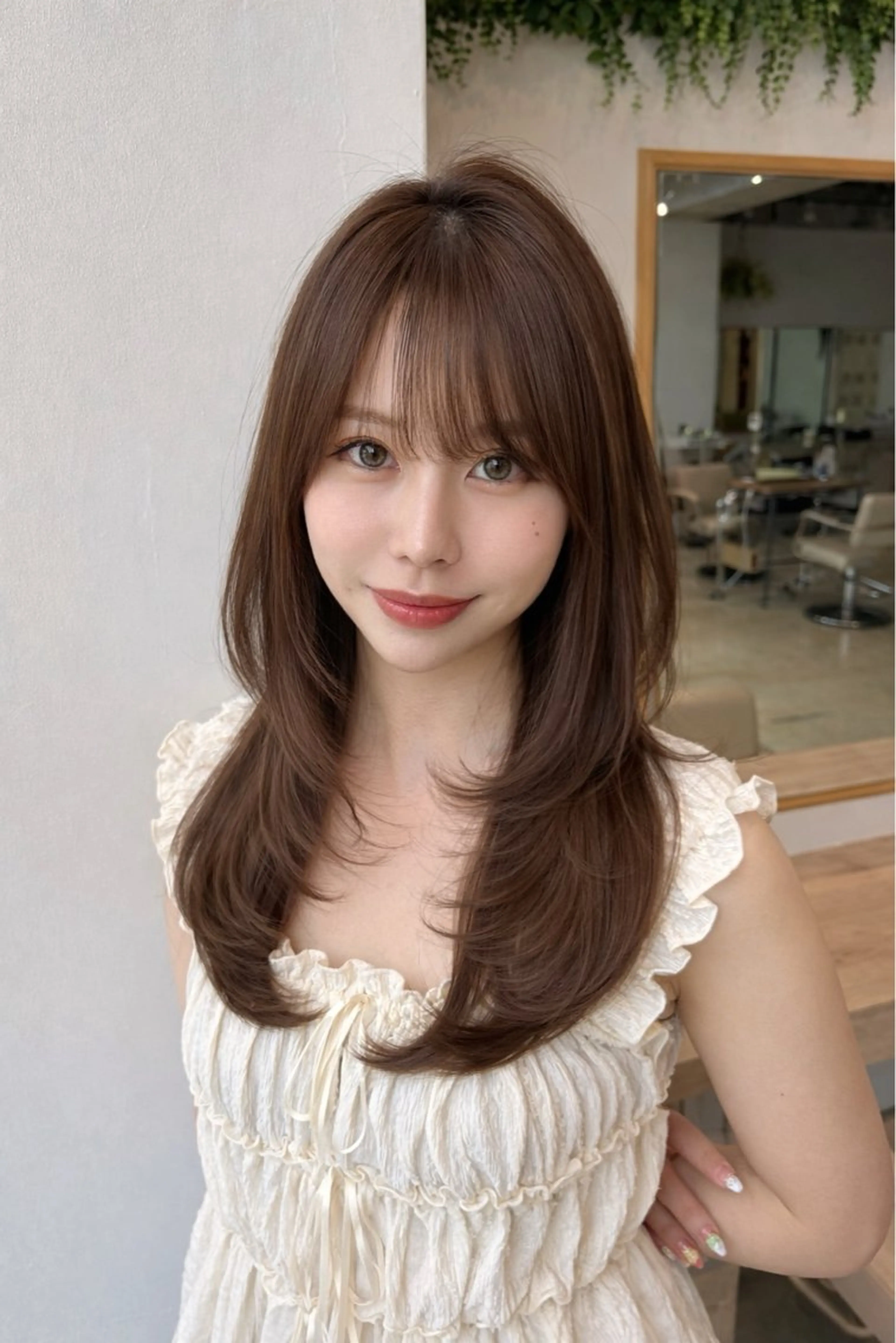 髪質改善levカラー+トリートメント🩵ワンカラーと酸熱トリートメントの複合メニュー😄透明感のある色でツヤ髪叶えますの写真