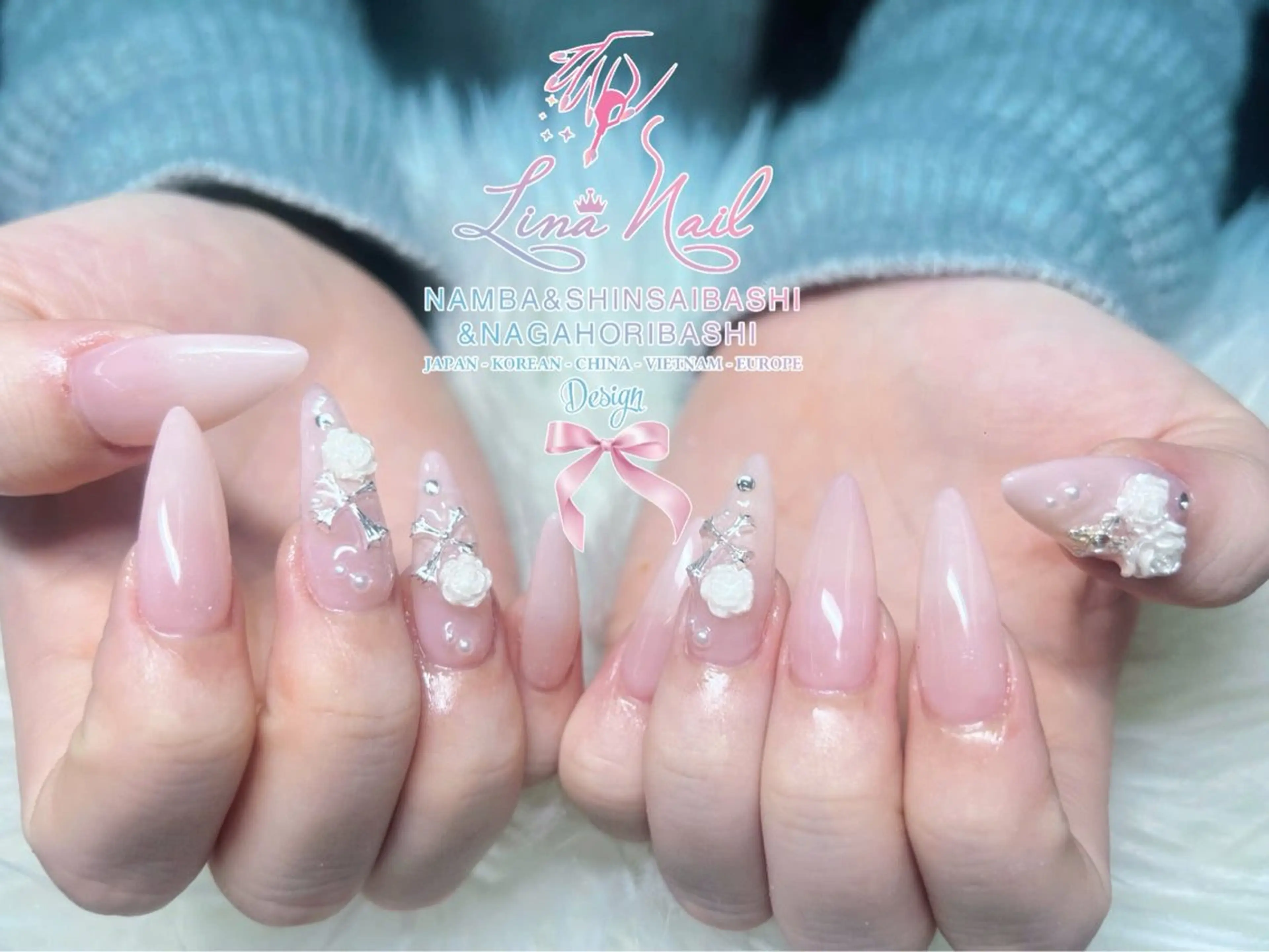 ミディアム 韓国風ヘア クリスマス ハンドネイル 79Linanailnamba所属・Linanail Nambaのネイルデザイン