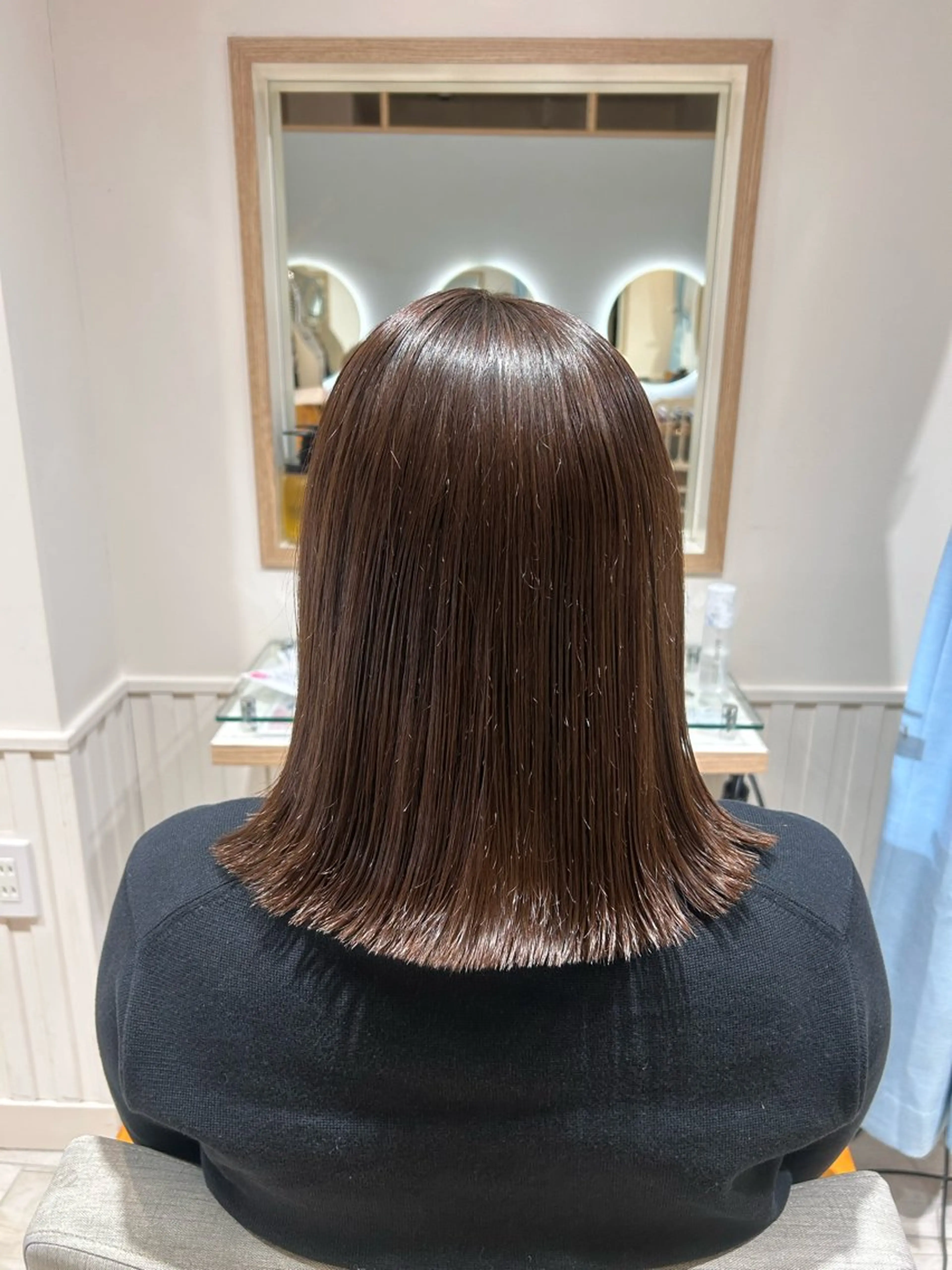 ミディアム カラー ブラウンカラー 透明感カラー カット ヘアカラー トリートメント 大川 夏実のヘアスタイル