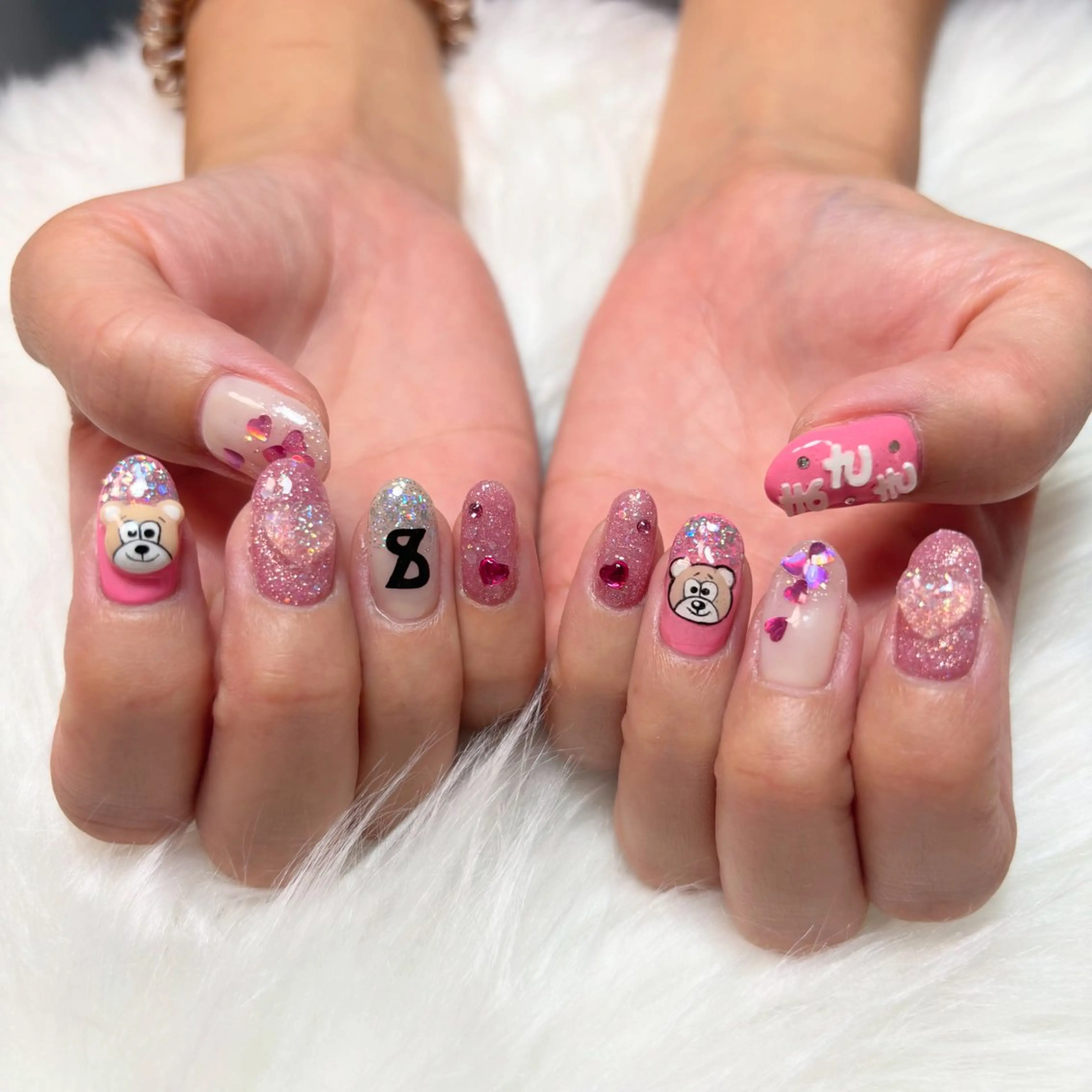 ネイル ハート ピンク ハンドネイル nailsalon ICHIのネイルデザイン