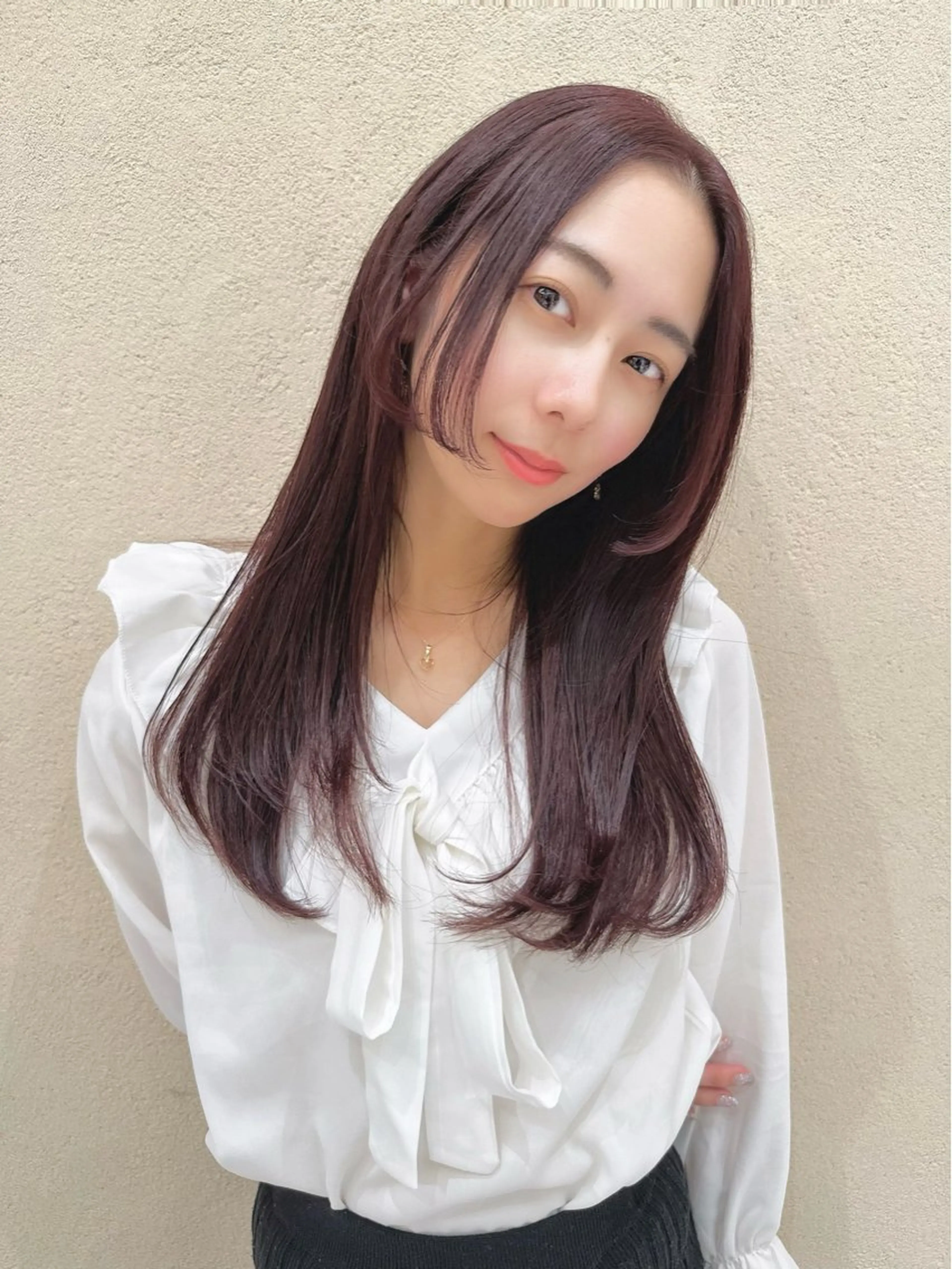 ロング カラー ベージュカラー グラデーションカラー グレージュ インナーカラー くびれヘア カット ヘアカラー トリートメント 韓国レイヤー/ミルク ティー🦋高橋　暖のヘアスタイル