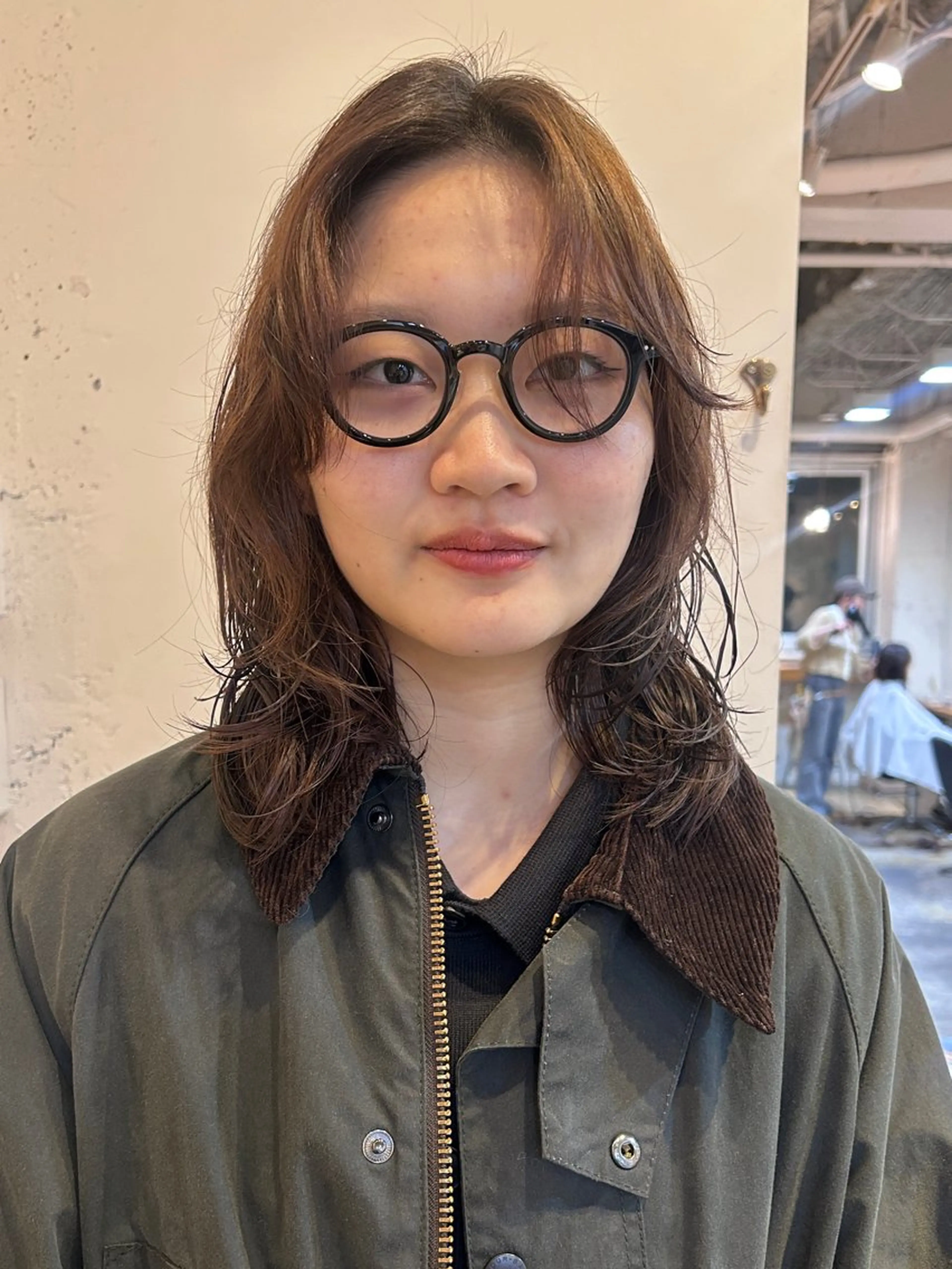 ミディアム パーマ カット パーマ トリートメント RIN／韓国ヘア レイヤーカットのヘアスタイル