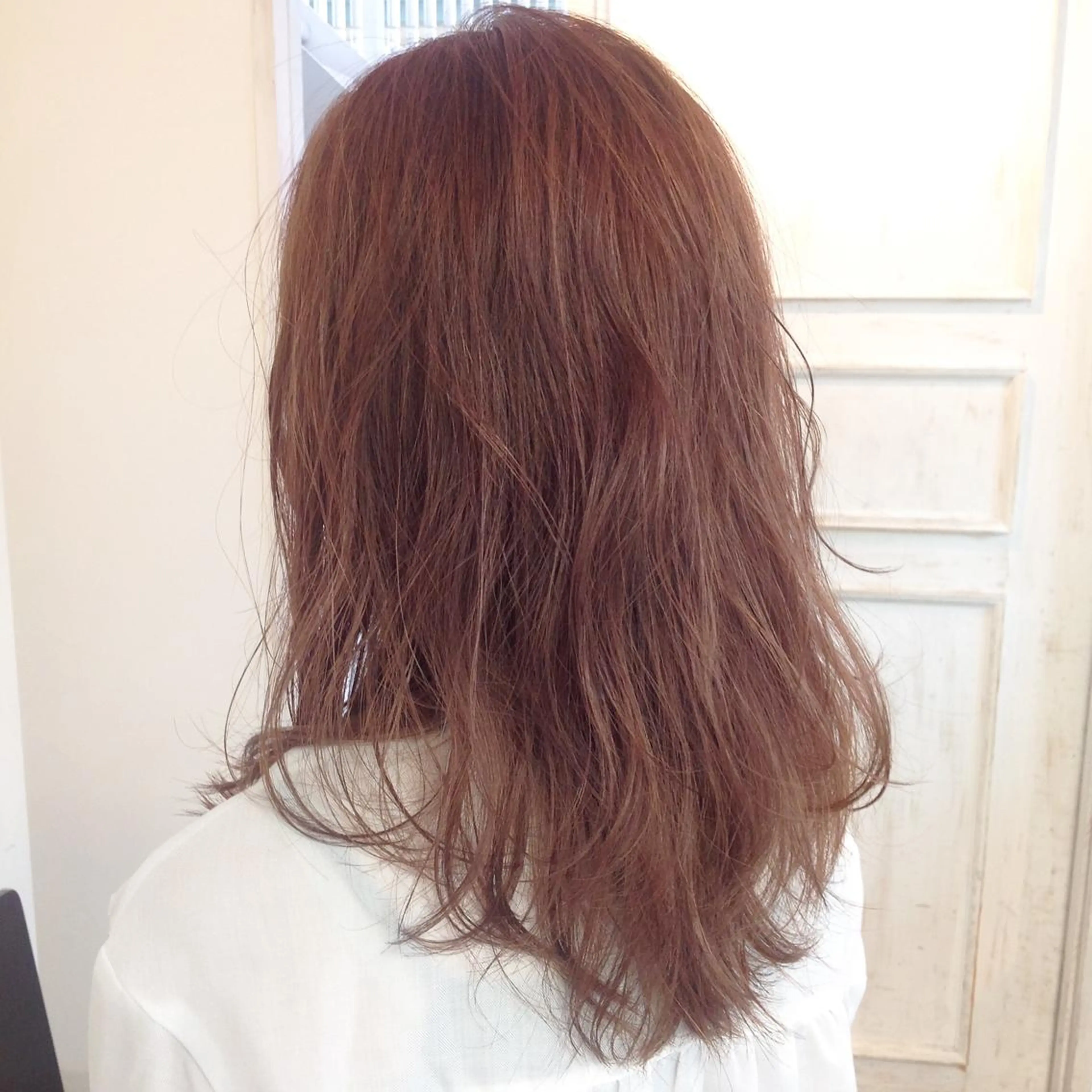 ロング カラー ベージュカラー イルミナカラー ピンクカラー ピンクベージュ 榎園 由美のヘアスタイル