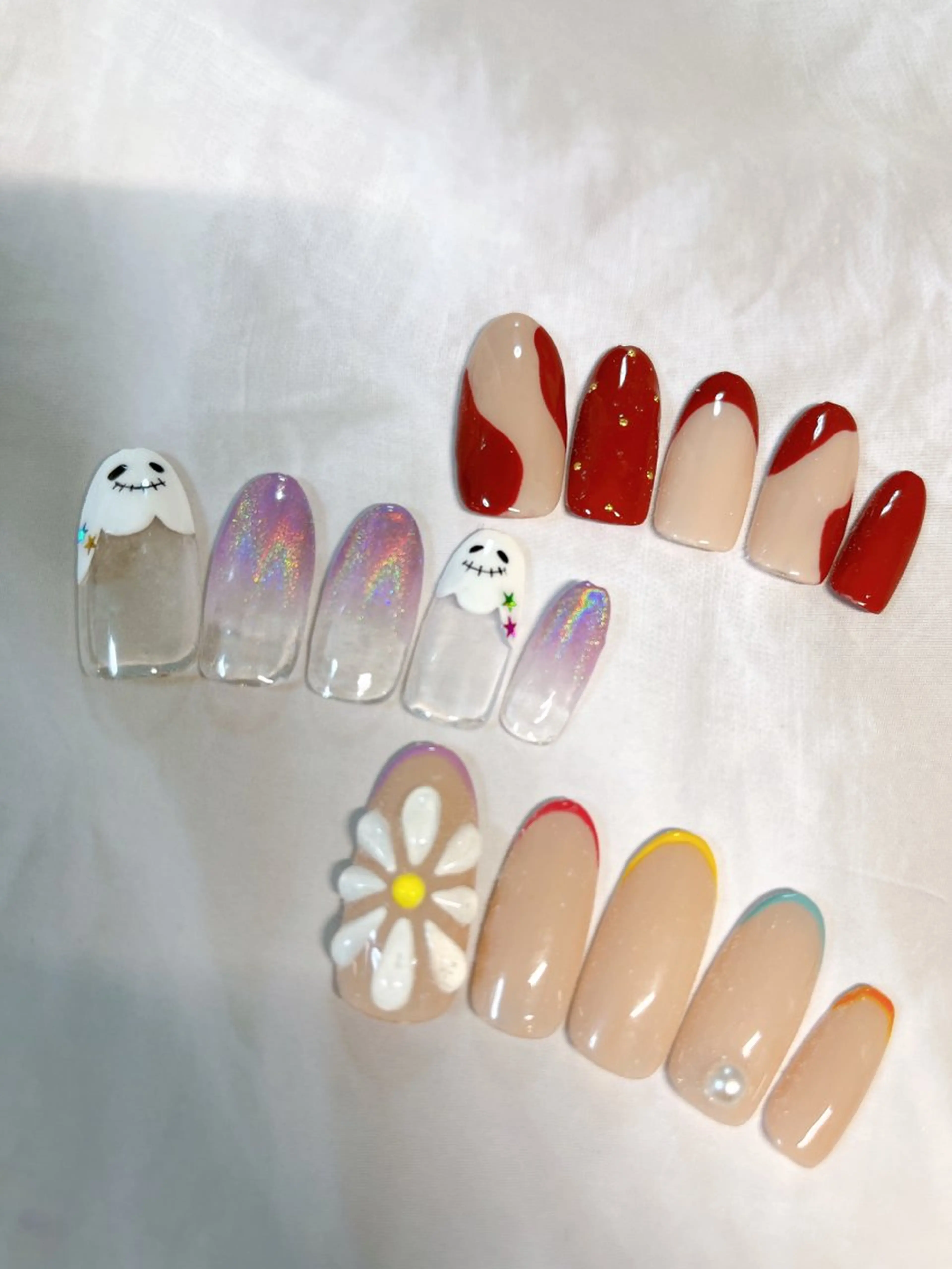 ネイル フレンチネイル グラデーション ワンカラーネイル ネイルチップ 秋好 悠のネイルデザイン