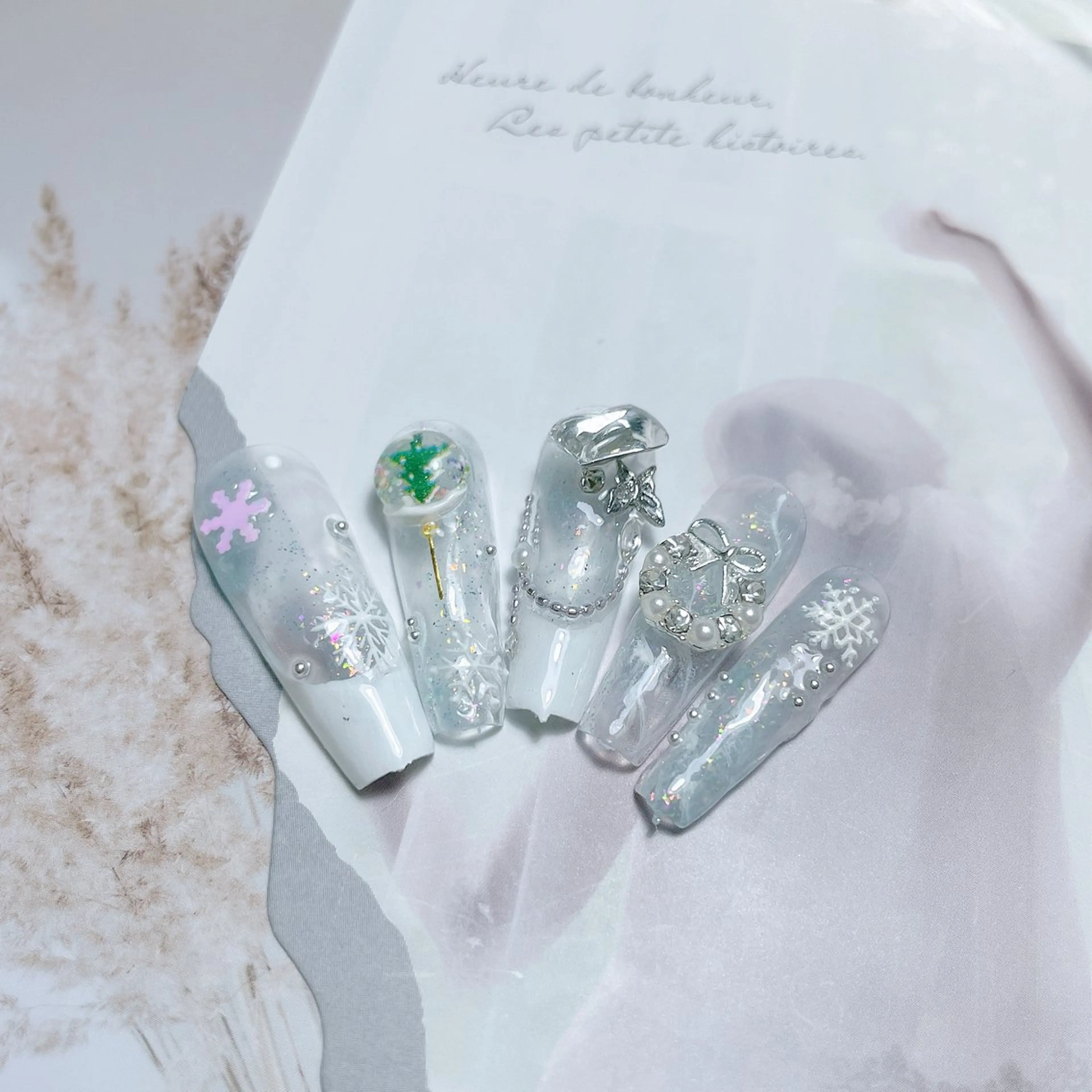 ネイル 成人式 ジェルネイル ロングネイル マグネットネイル 大理石ネイル(マーブル) ハンドネイル MoMoA Nail ネイル長さ出し専門店のネイルデザイン