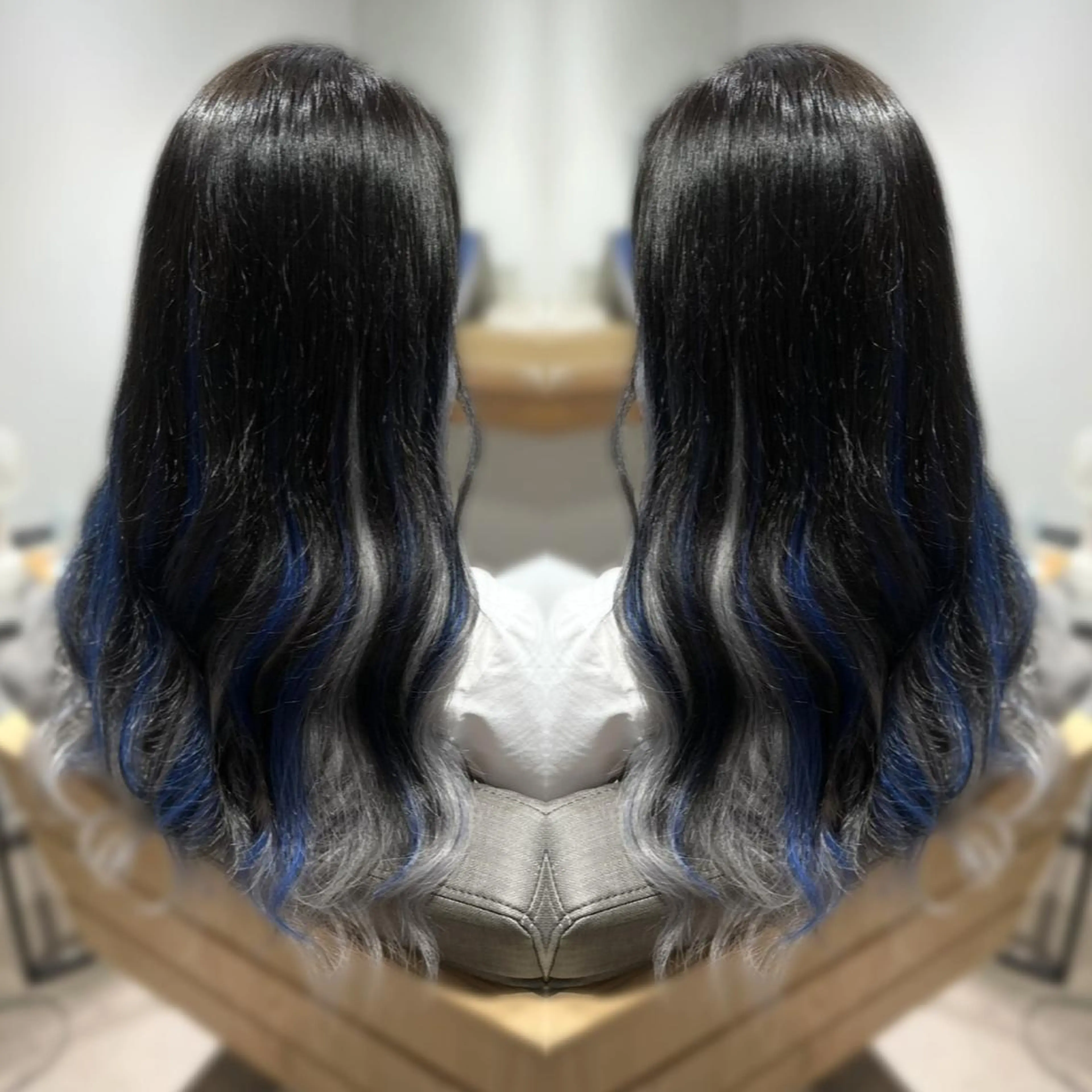 ロング カラー ヘアアレンジ パーマ キッズ メンズ ♡SNSで大バズり♡ コリアン羽エクステ◎のヘアスタイル