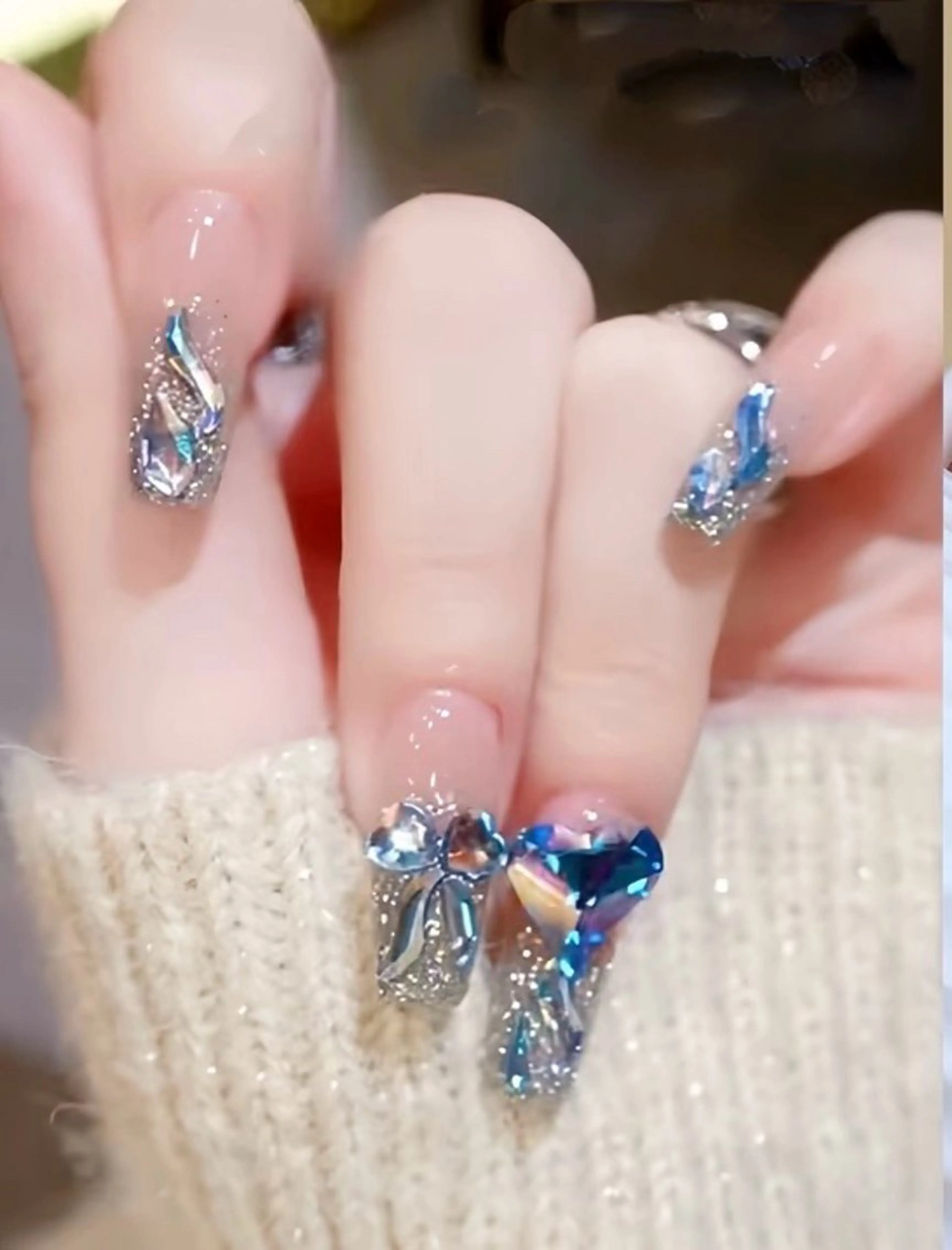 ネイル チークネイル 長さ出し フレンチネイル ガーリー 韓国ネイル sun nail池袋 モデル募集のネイルデザイン