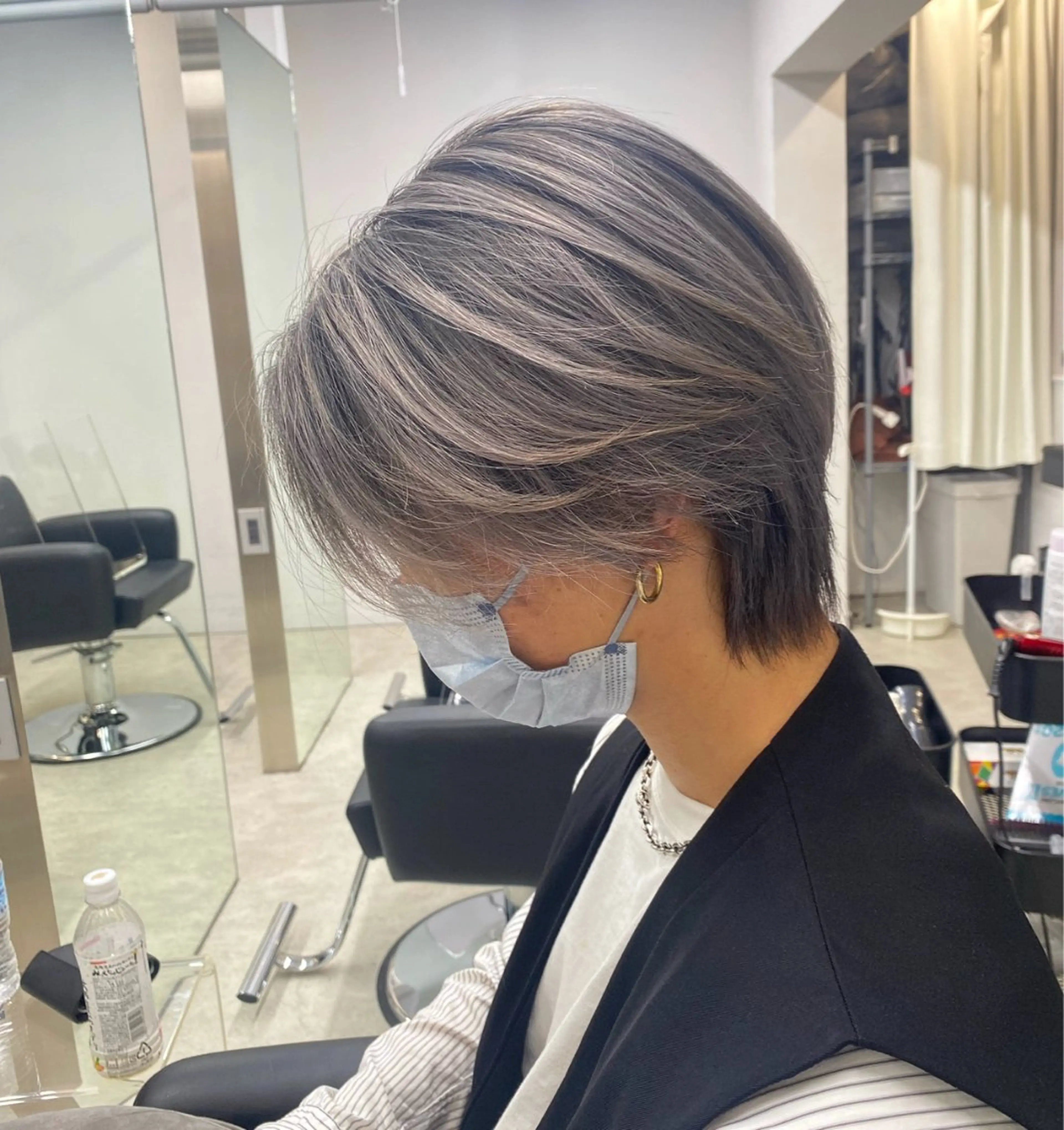 ショート カラー カット ヘアカラー ハイライト、レイヤー カット/西梅田/中西のヘアスタイル