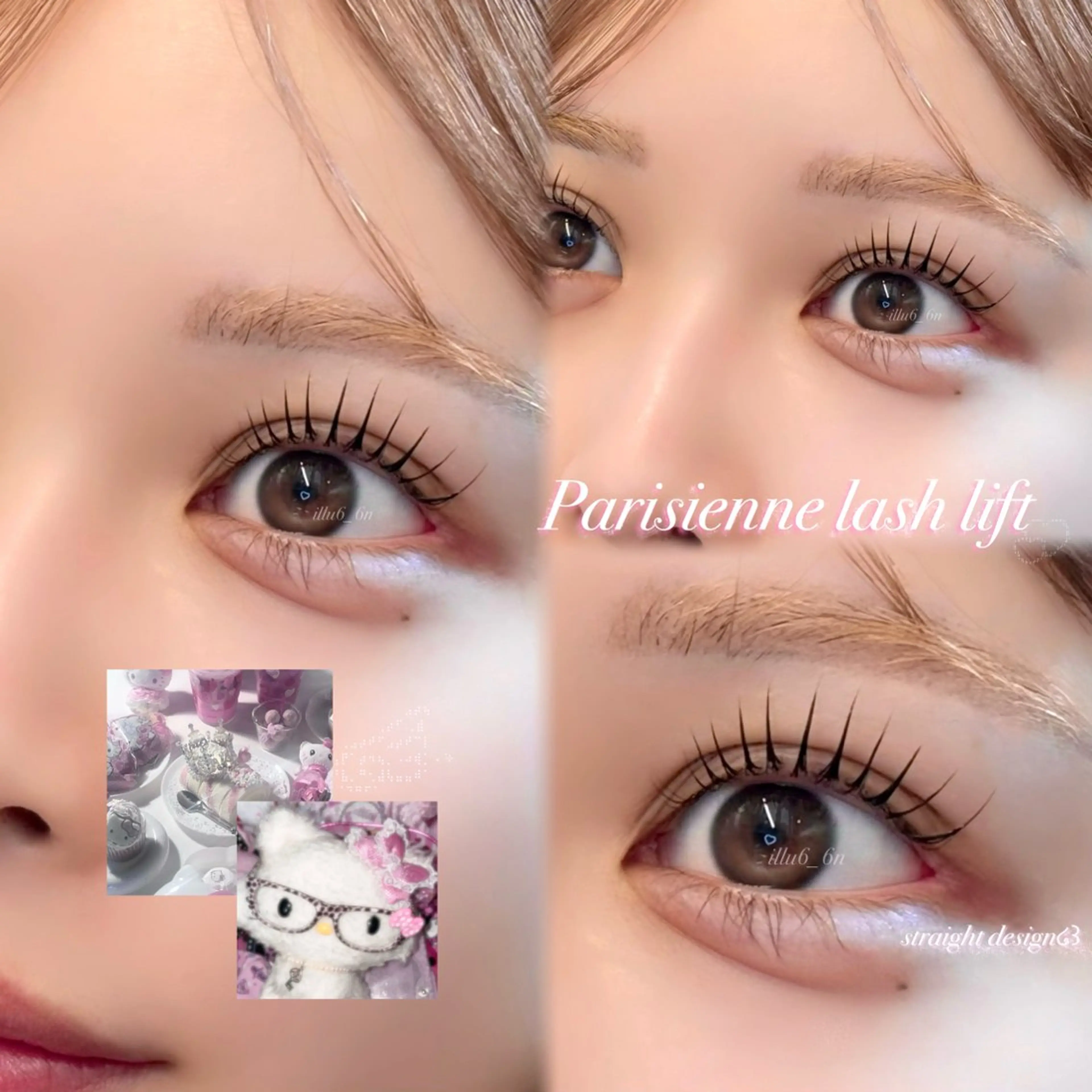 マツエク・マツパ 束感まつ毛 韓国風マツエク パリジェンヌラッシュリフト まつげパーマ 一重×まつ毛パーマ マツパ emiri🍒 @illu6_6nのマツエク・マツパデザイン