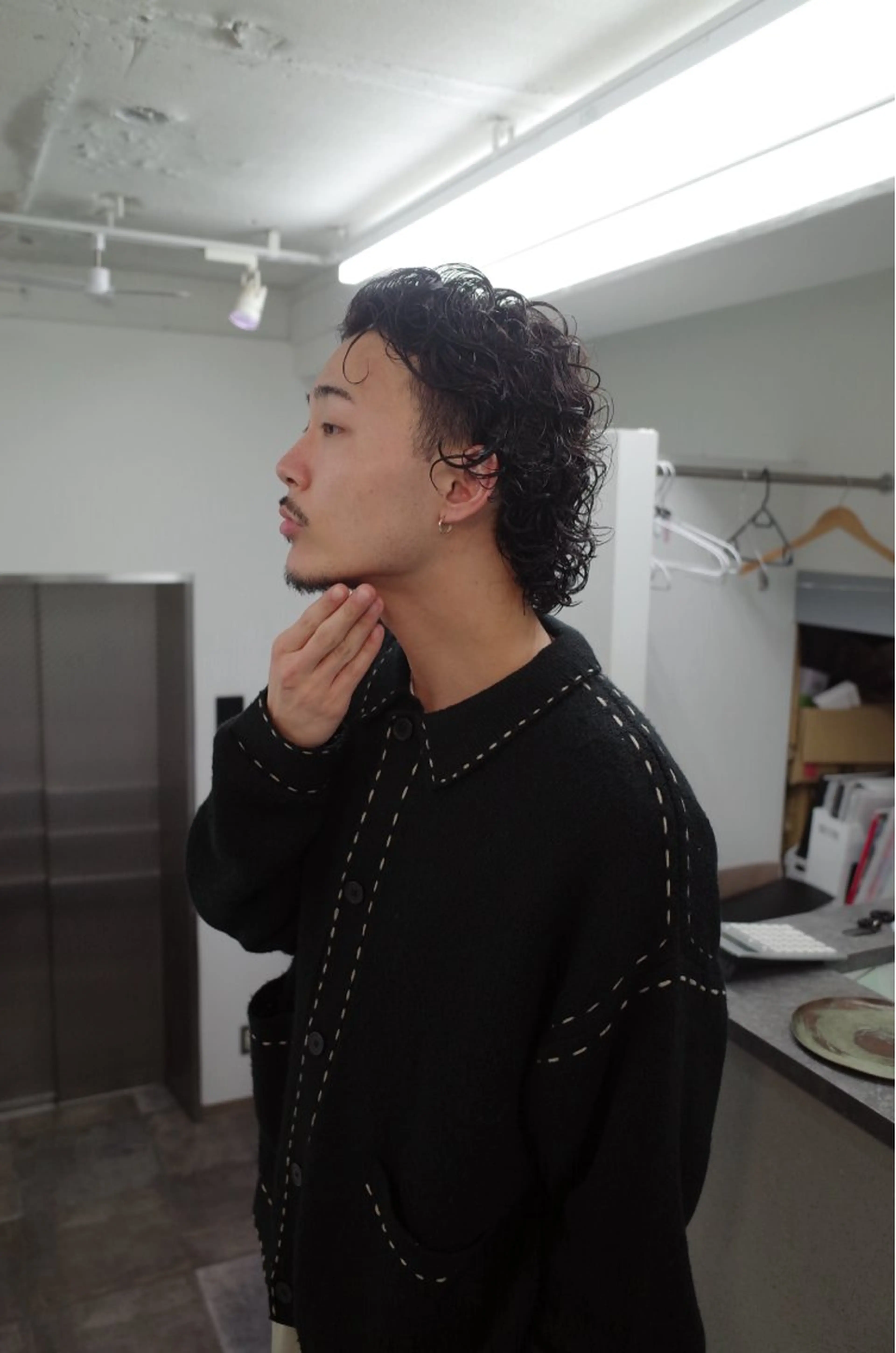 ミディアム ミディアムパーマ 【メンズ特化】 オオヤチユソラのヘアスタイル