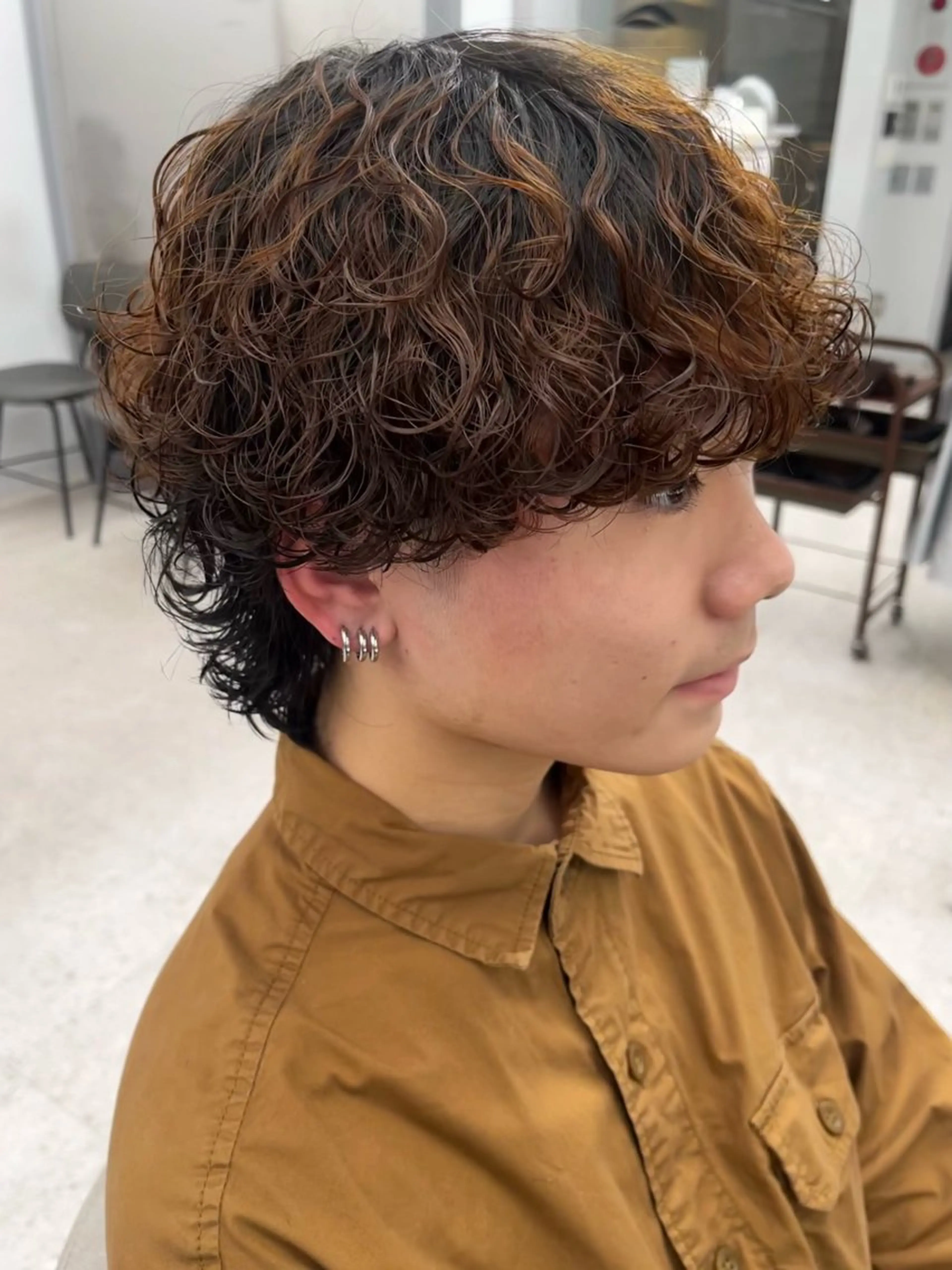 パーマ メンズ メンズパーマ 波巻きパーマ メンズウルフカット ウルフカット スパイラルパーマ カット パーマ 🍐シャドウパーマ メンズ特化/守岡🍐のヘアスタイル