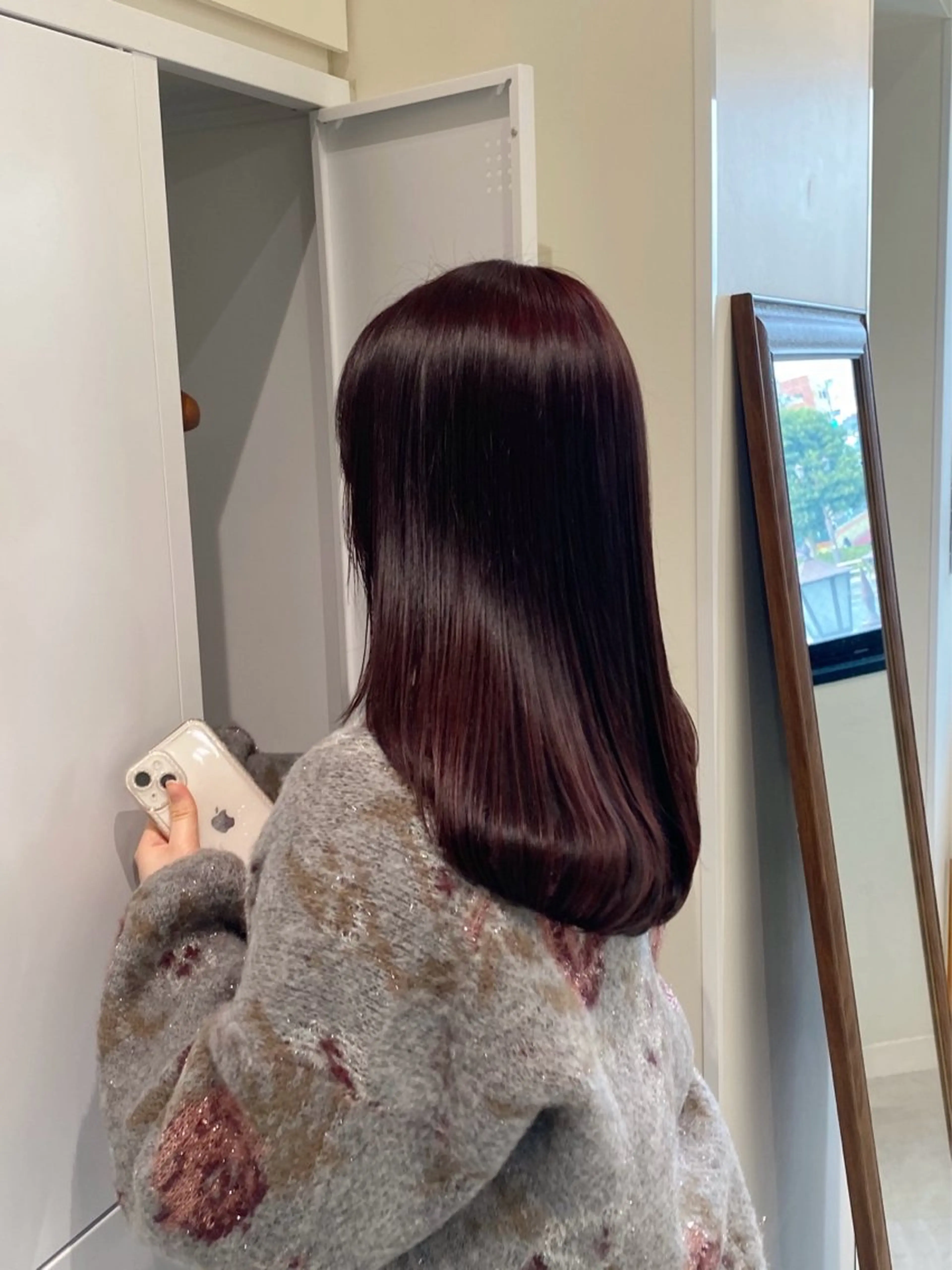 セミロング カラー レッドカラー 暖色カラー /ヘアアレンジ/花鈴のヘアスタイル