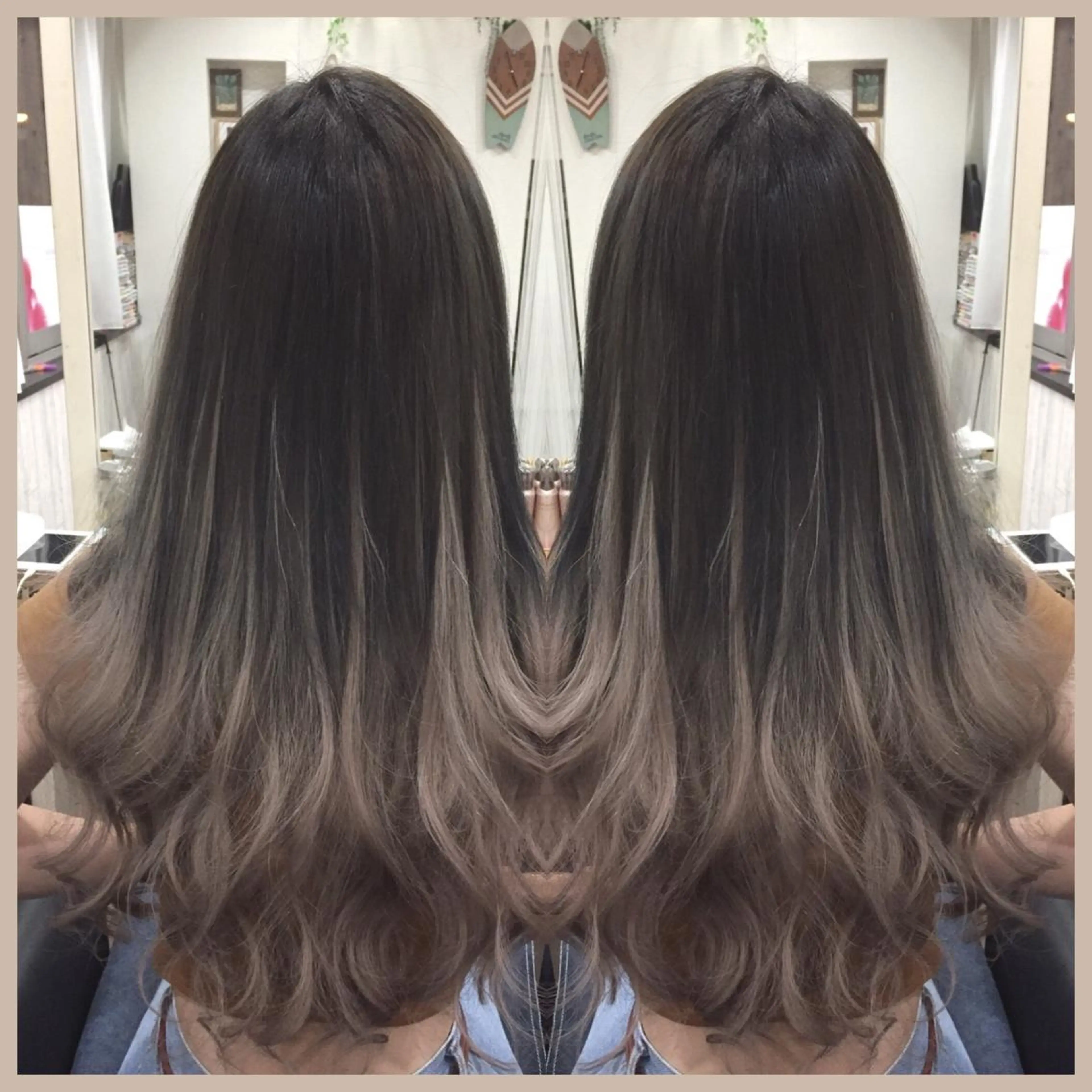 ロング カラー グラデーションカラー エクステ カット ヘアカラー エクステ 🫧あ　お🫧 心斎橋のヘアスタイル