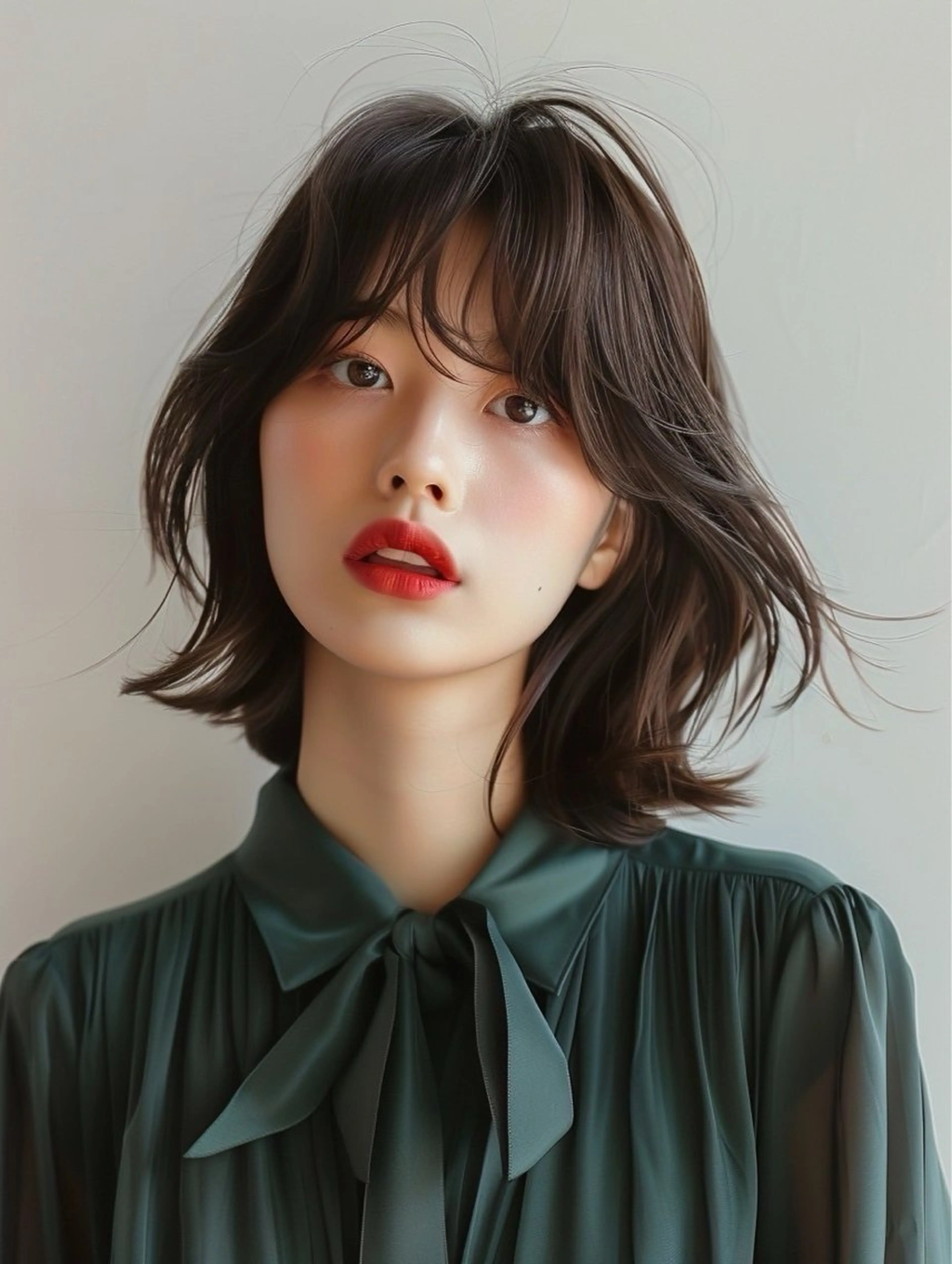 ミディアム カット ヘアカラー トリートメント 艶髪カラー💙ྀི/ アイ兼任👀/ミナルのヘアスタイル