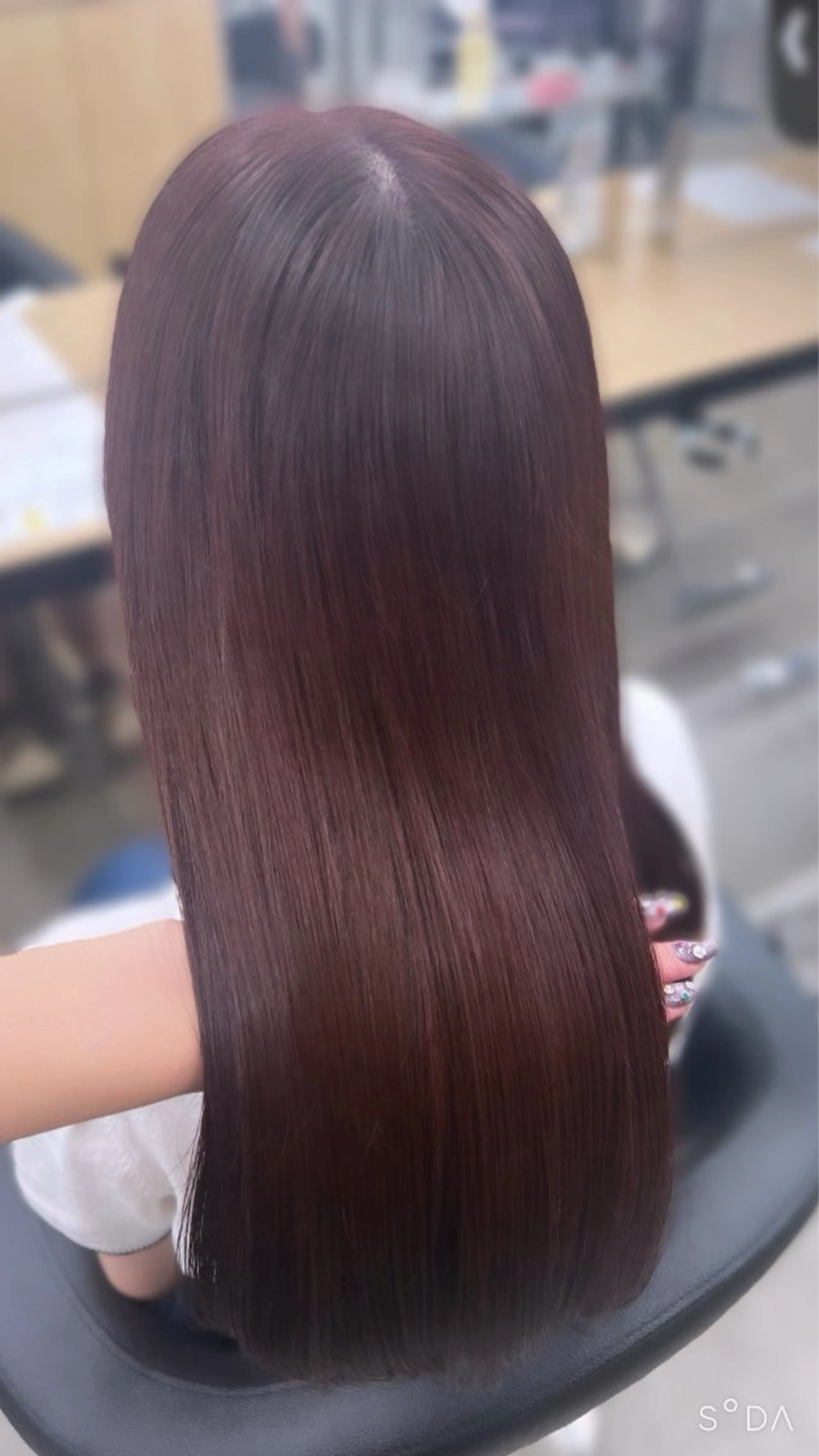 ロング カラー ブリーチ 髪質改善 トリートメント ヘアカラー 💗愛され暖色💗 ピンク/レッド💗のヘアスタイル