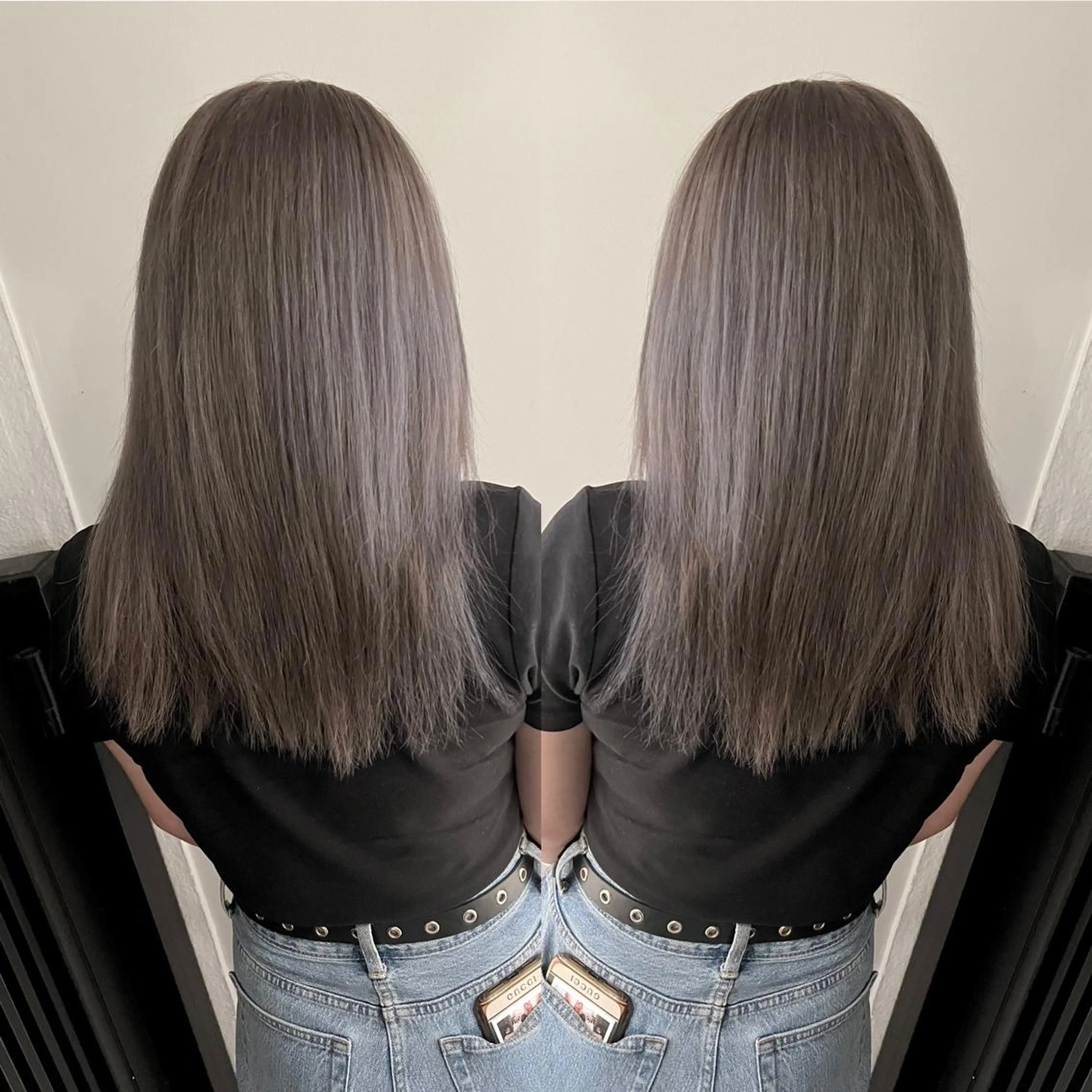 セミロング カラー ヘアアレンジ 🔥ハイトーンカラー ギャルNAOKI🔥のヘアスタイル