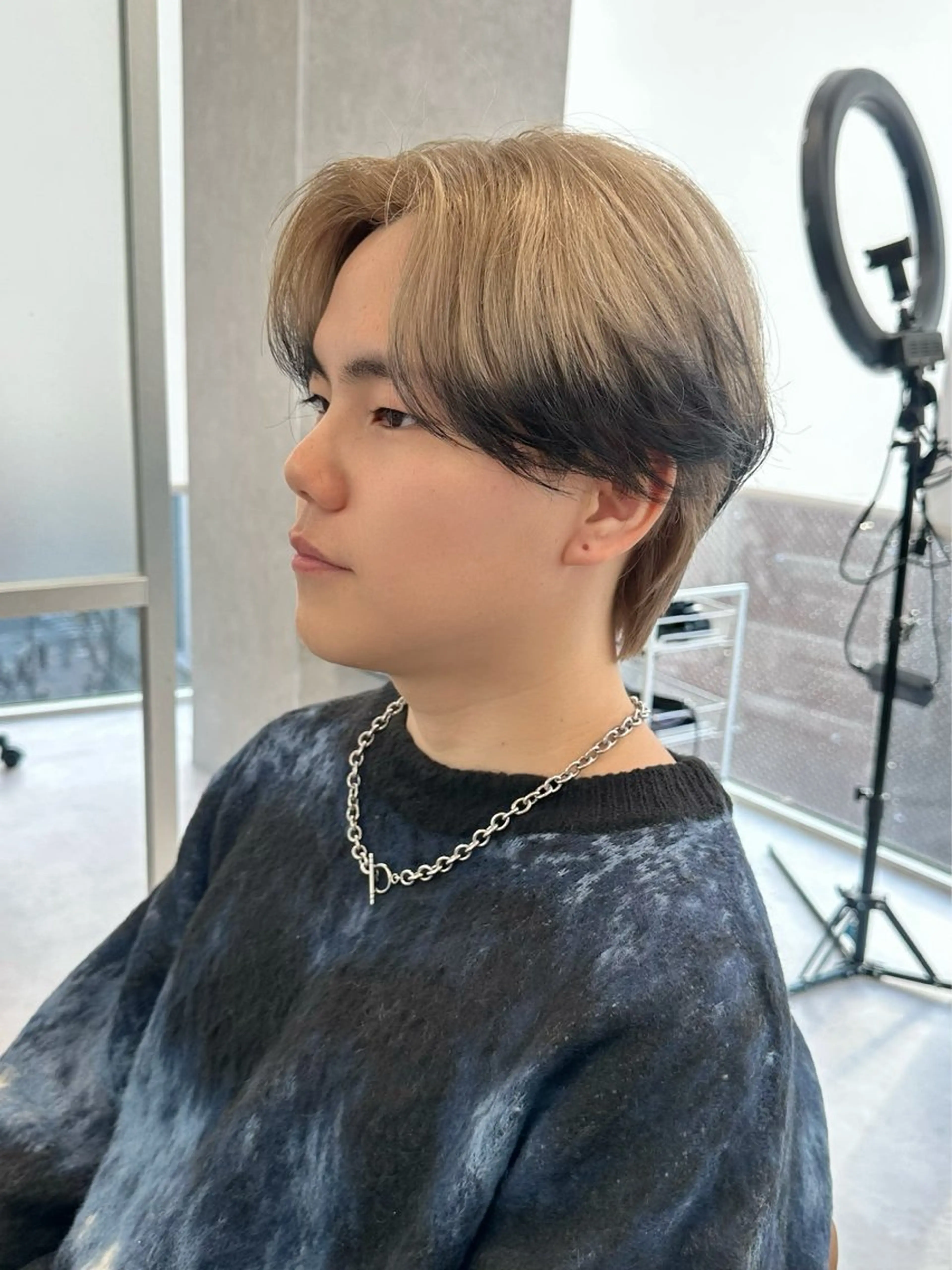 ショート カラー メンズ メンズブリーチ ブリーチ デザインカラー ダブルカラー カノン/メンズカット /ダウンパーマのヘアスタイル