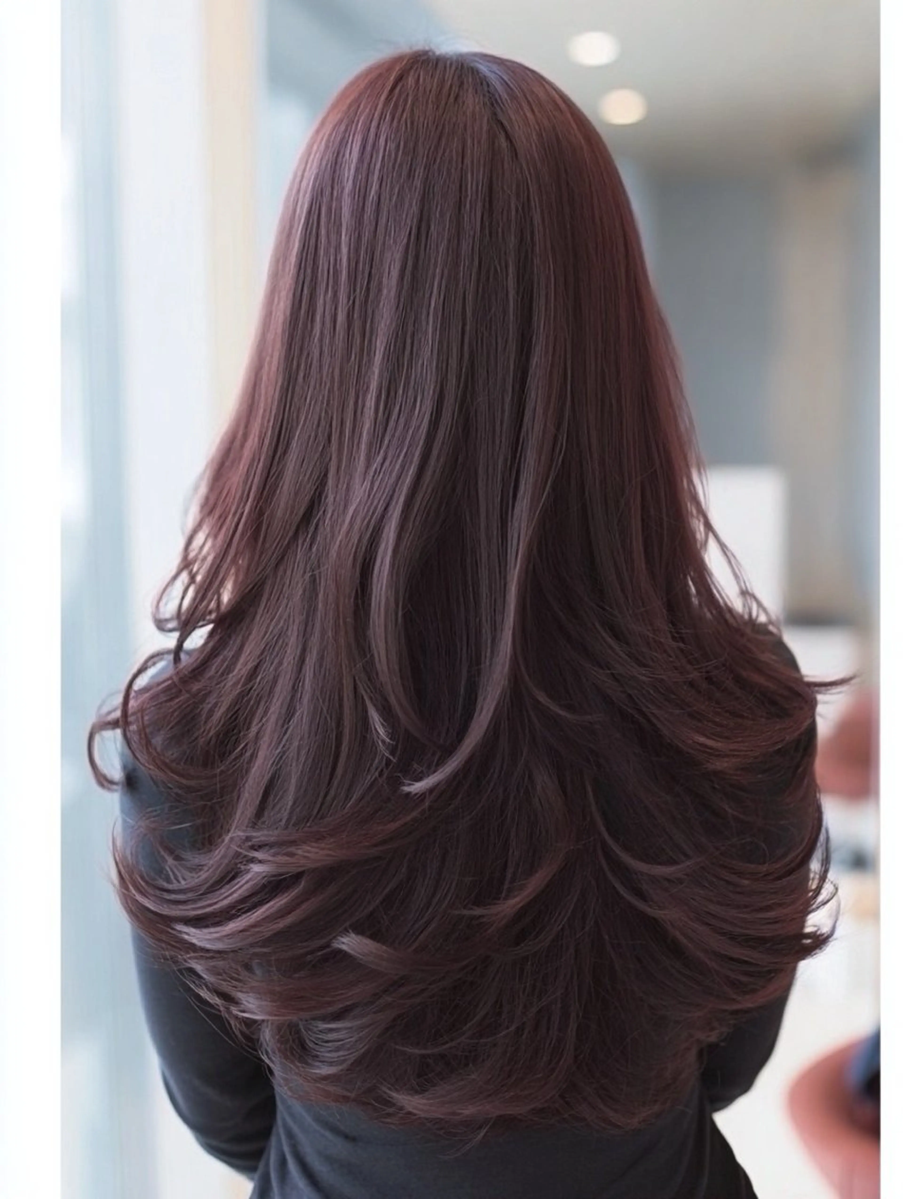 ロング ハイレイヤー 髪質改善 韓国風ヘア レイヤーカット 縮毛矯正 縮毛矯正 トリートメント ✨毛髪診断で絶対綺麗 ✨美髪艶髪専門✨高浪のヘアスタイル