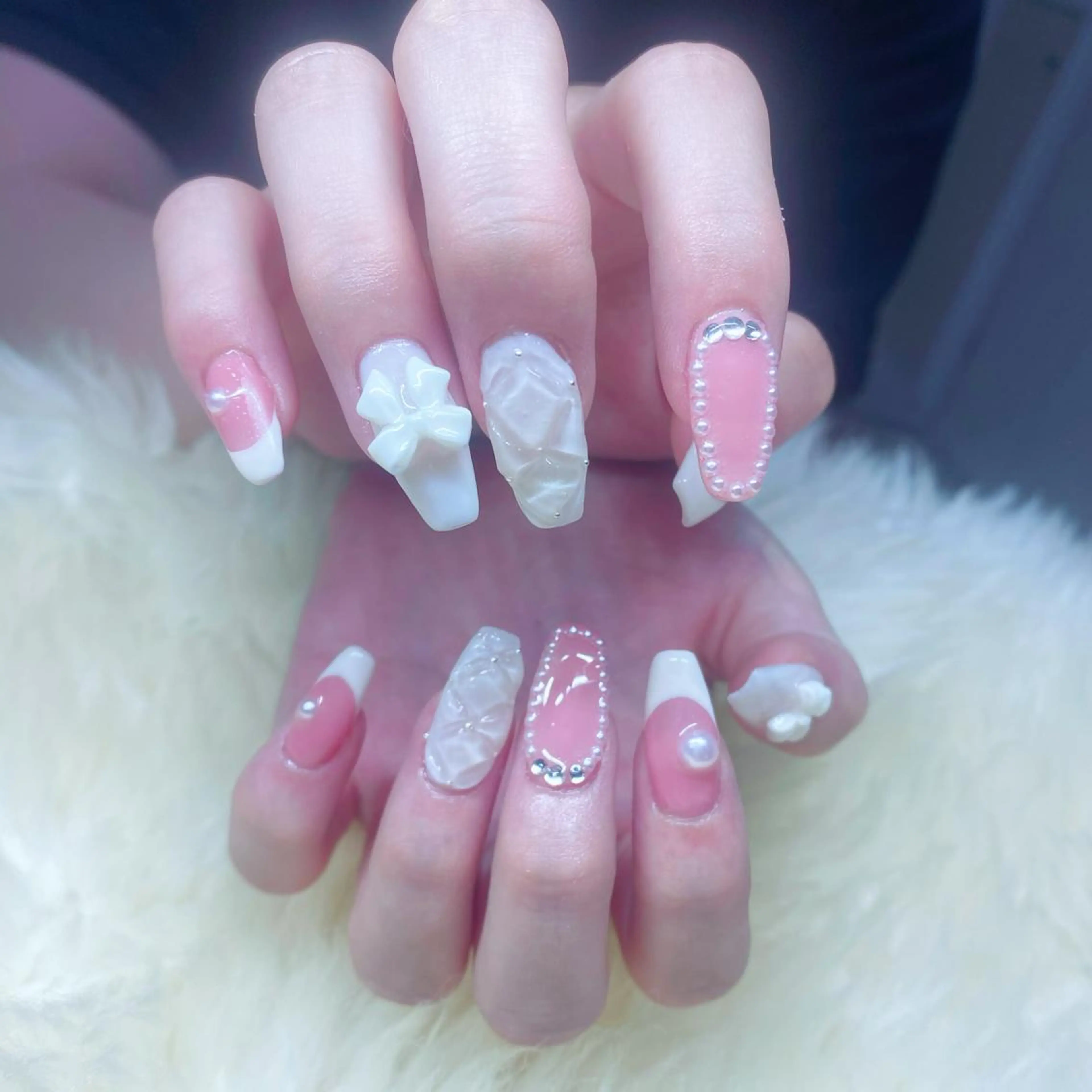 ロング ハンドネイル ハンドケア 💜MIYA nail川崎店のネイルデザイン