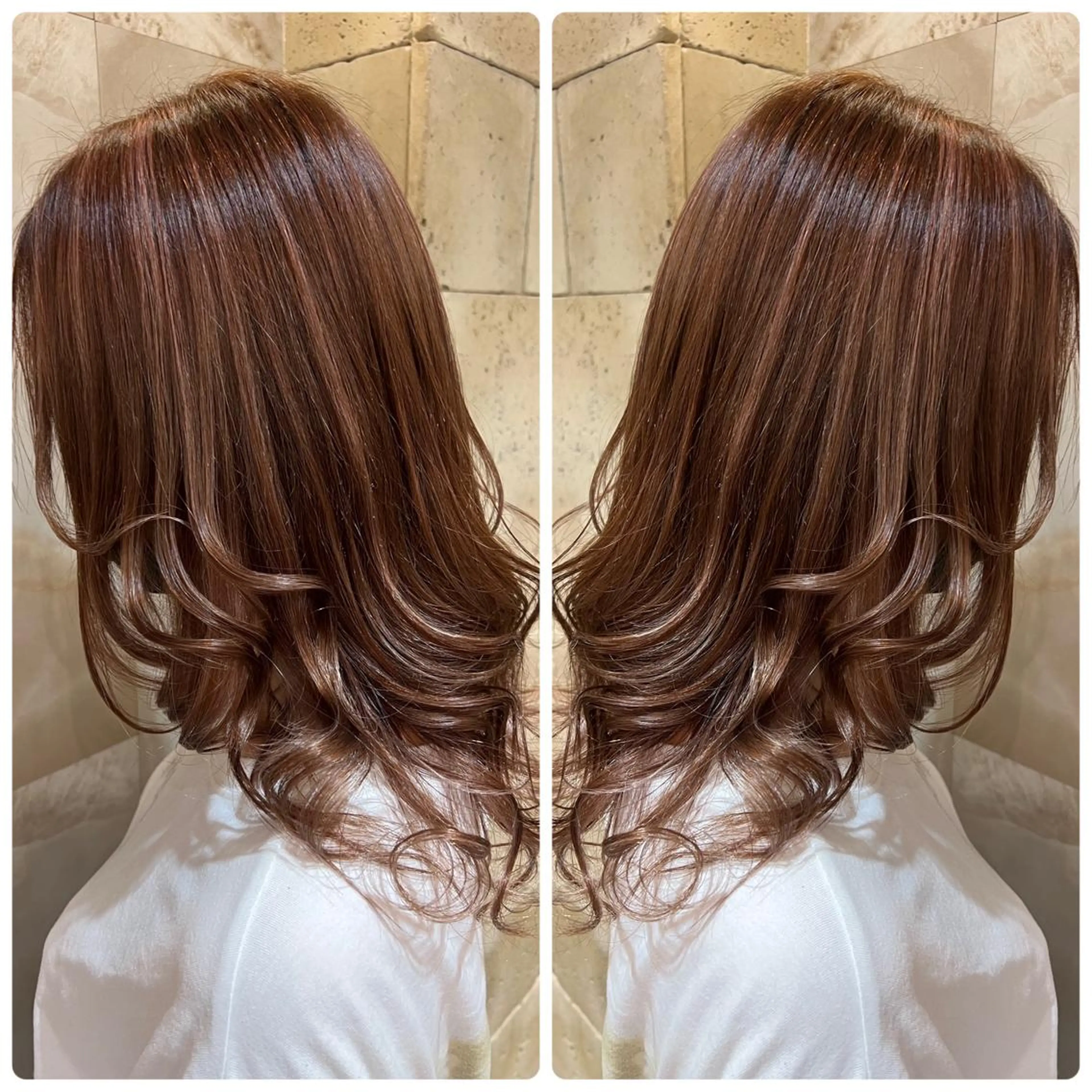 セミロング カラー ベージュカラー ピンクカラー ピンクベージュ ヘアカラー トリートメント 小山内 龍一郎 店長のヘアスタイル