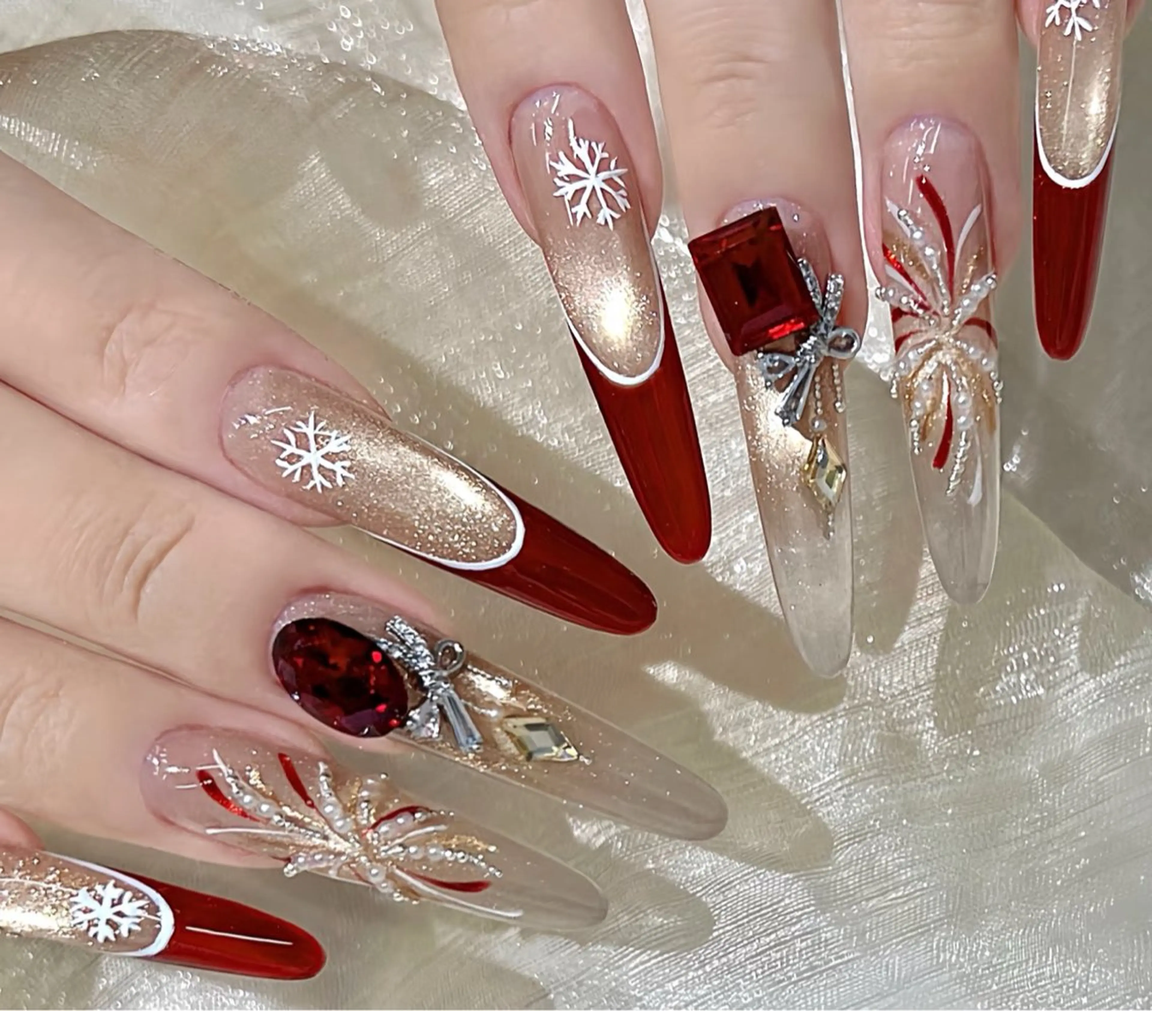 ネイル オーロラネイル 成人式 フットネイル フレンチネイル ジェルネイル ハンドネイル 長さだし専門 ありさのネイルデザイン