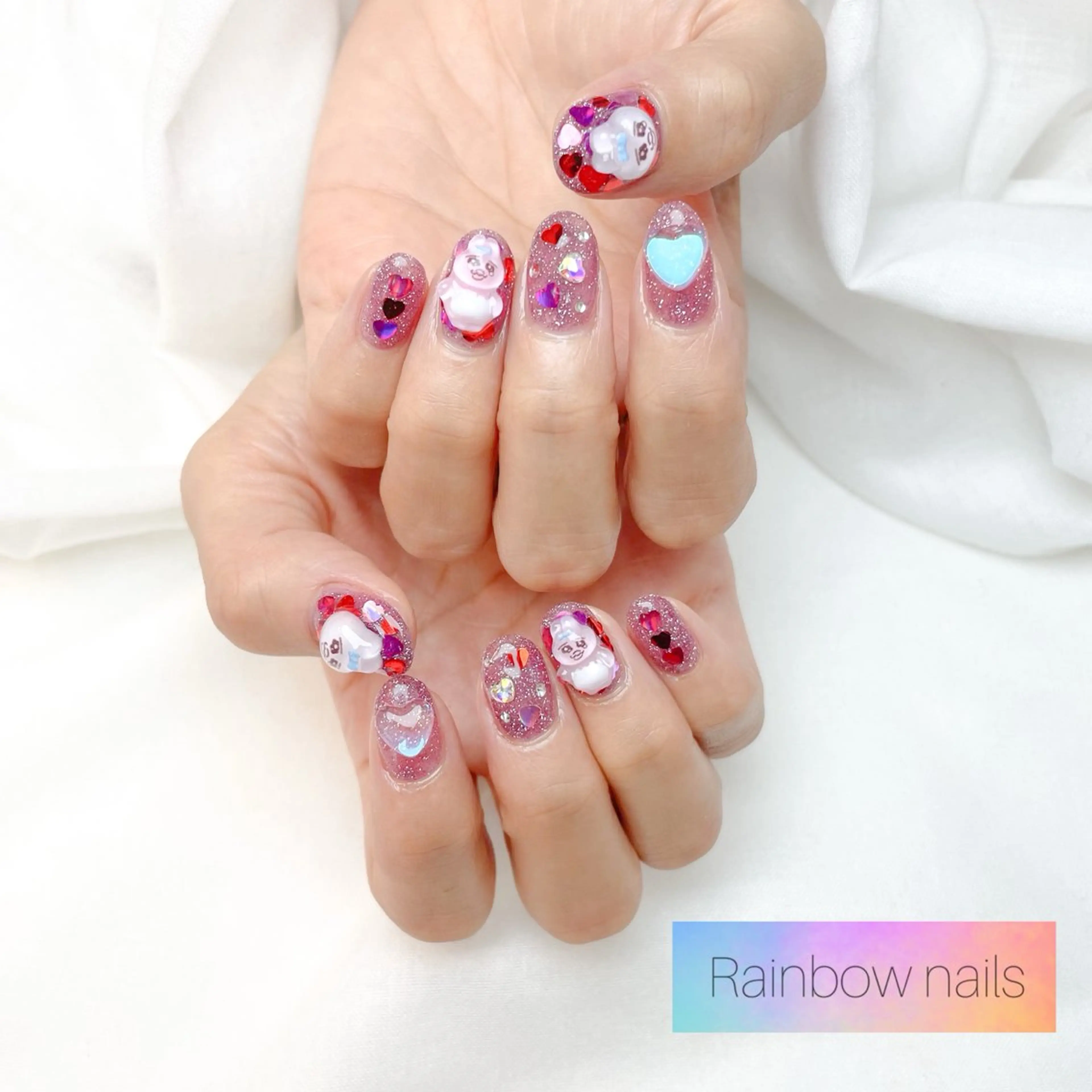 ネイル Rainbow nailsくろちゃんのネイルデザイン