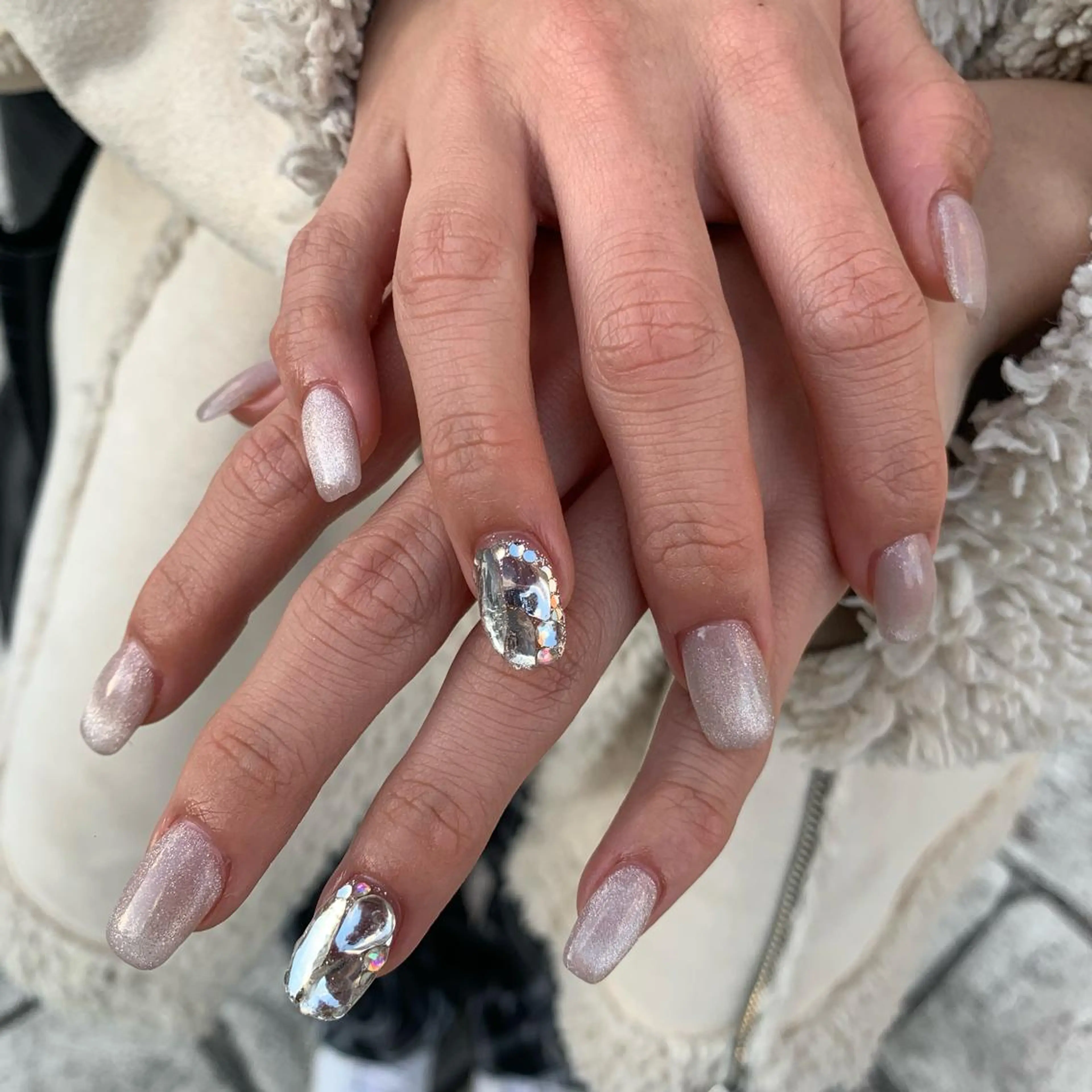 ネイル マグネットネイル スカルプネイル スクエアネイル happiness nailのネイルデザイン