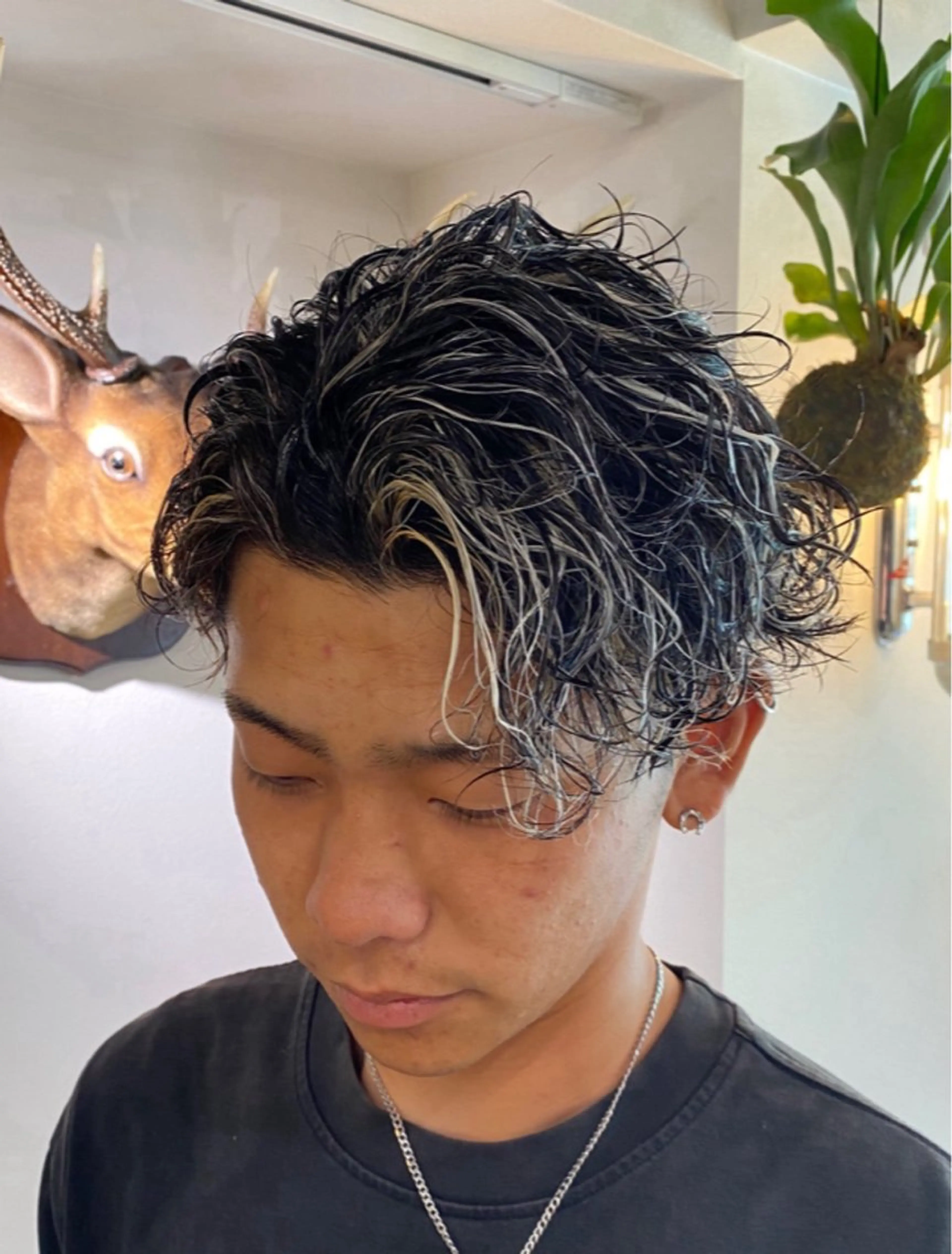 ミディアム カット ヘアカラー パーマ 志厳/メンズ特化 /メンズパーマのヘアスタイル