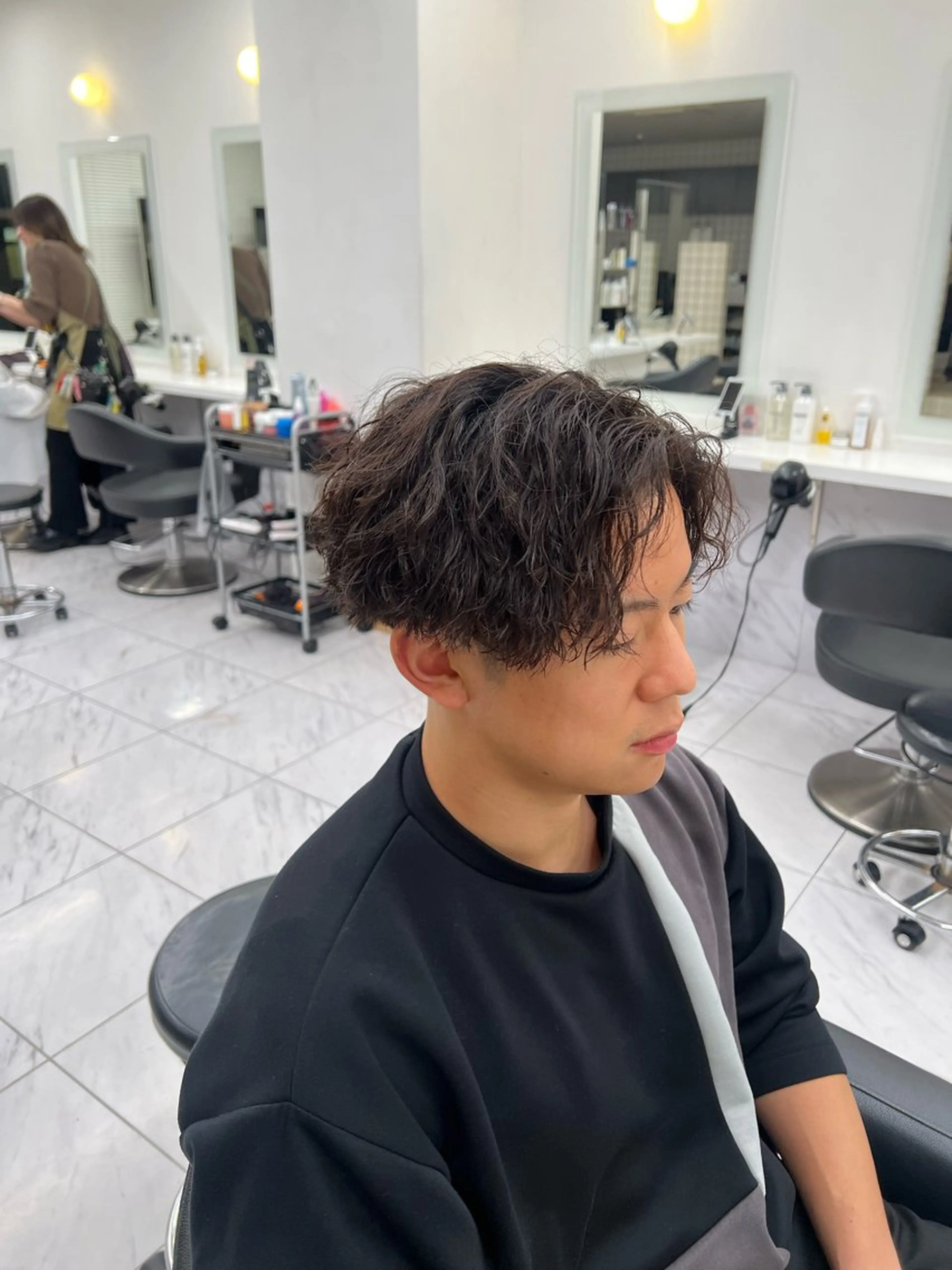 ショート カラー パーマ メンズ カット パーマ 韓国レイヤーカット /REIのヘアスタイル