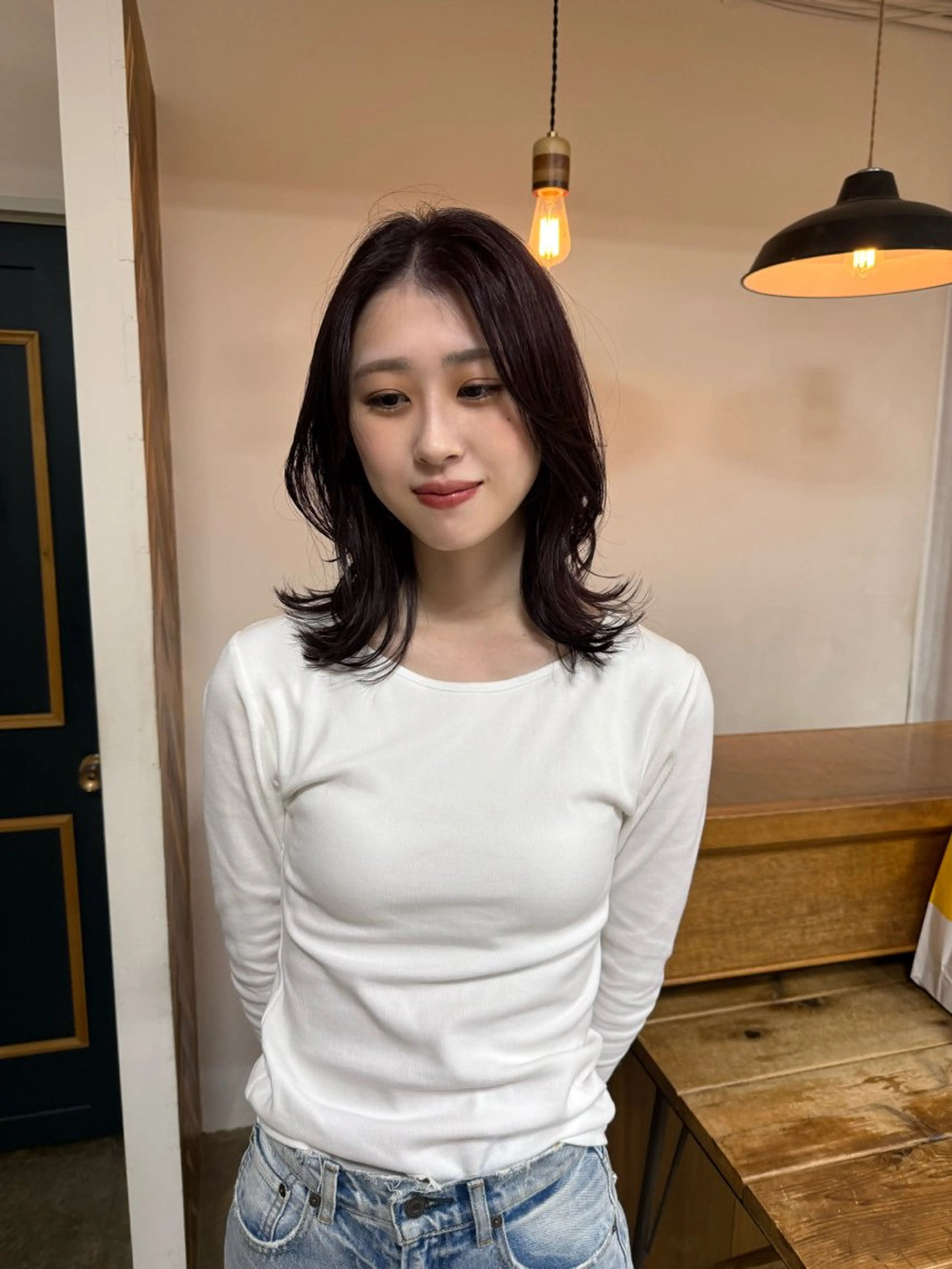 ミディアム カラー カット ヘアカラー トリートメント まろやか透明感カラー ♡MANAのヘアスタイル